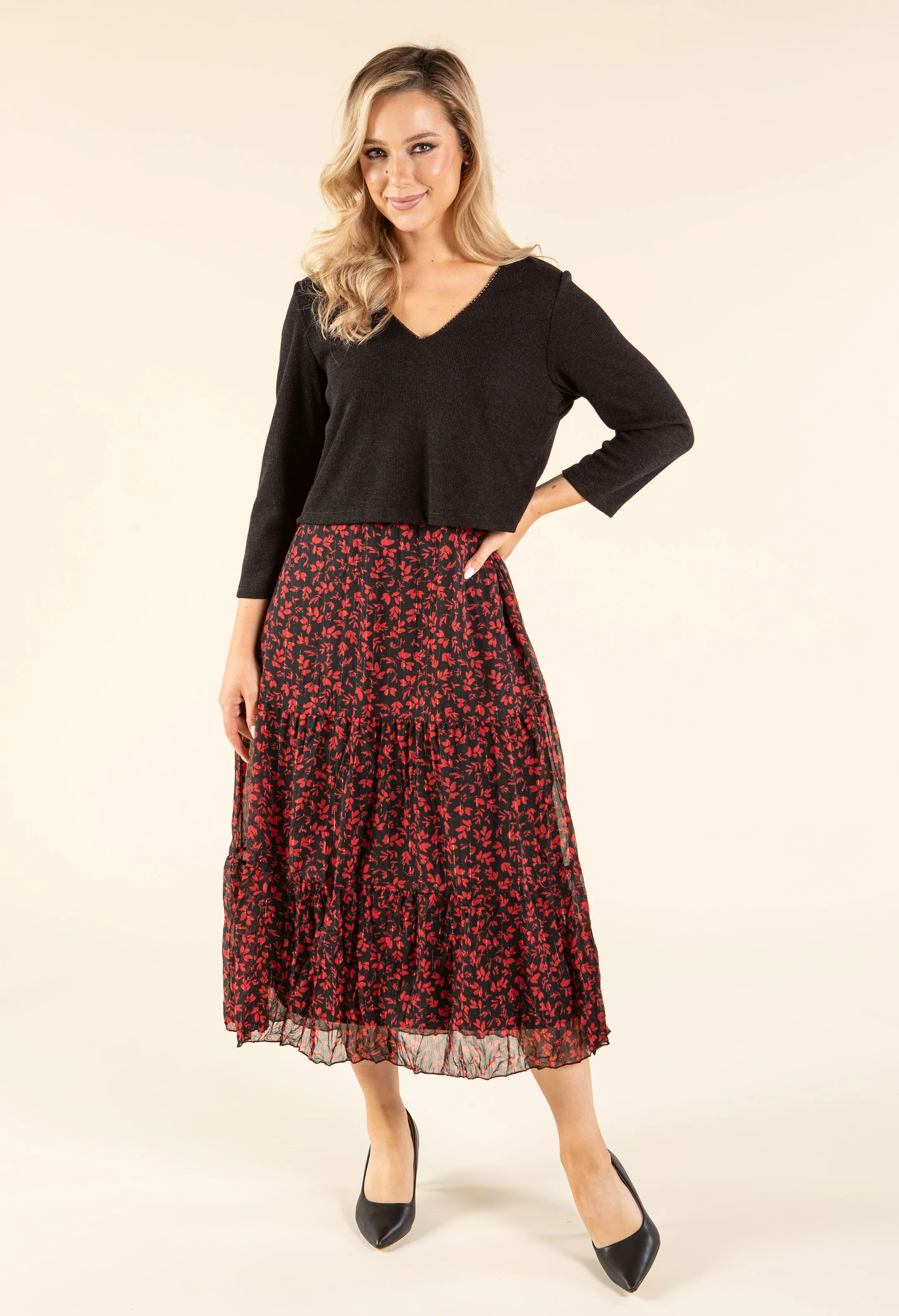 2 in 1 Look Floral Dress - Image 2