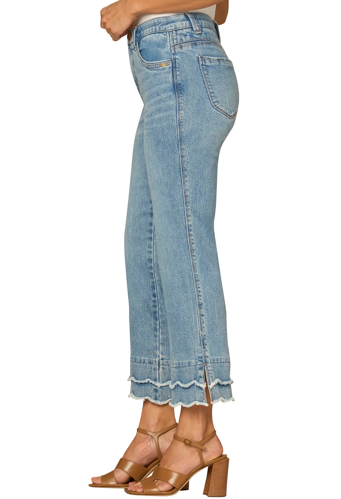 "Ab"solution® Mid-Rise Scallop Fray Hem Jeans - Image 2