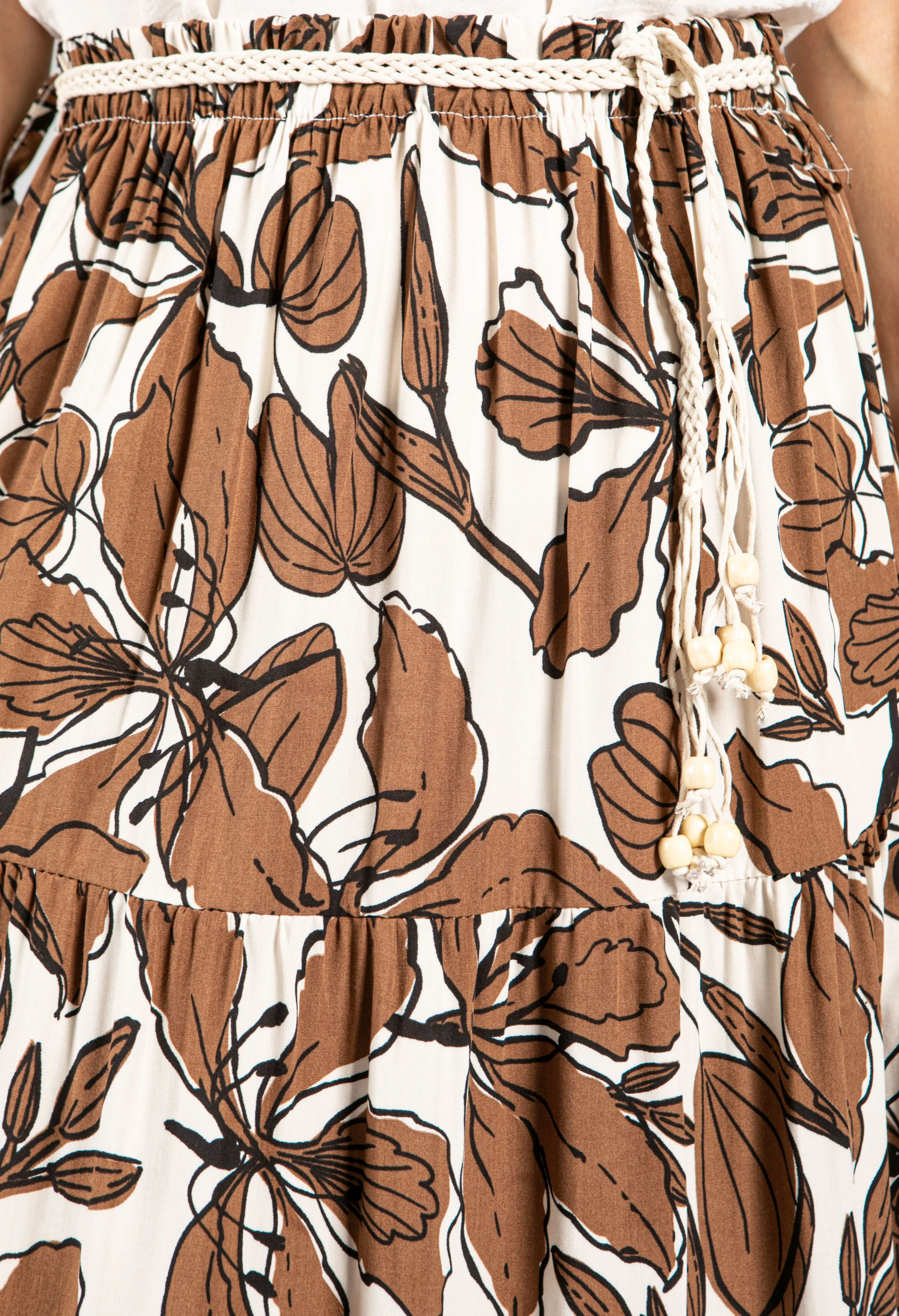 Abstract Leaf Print Skirt - Image 14