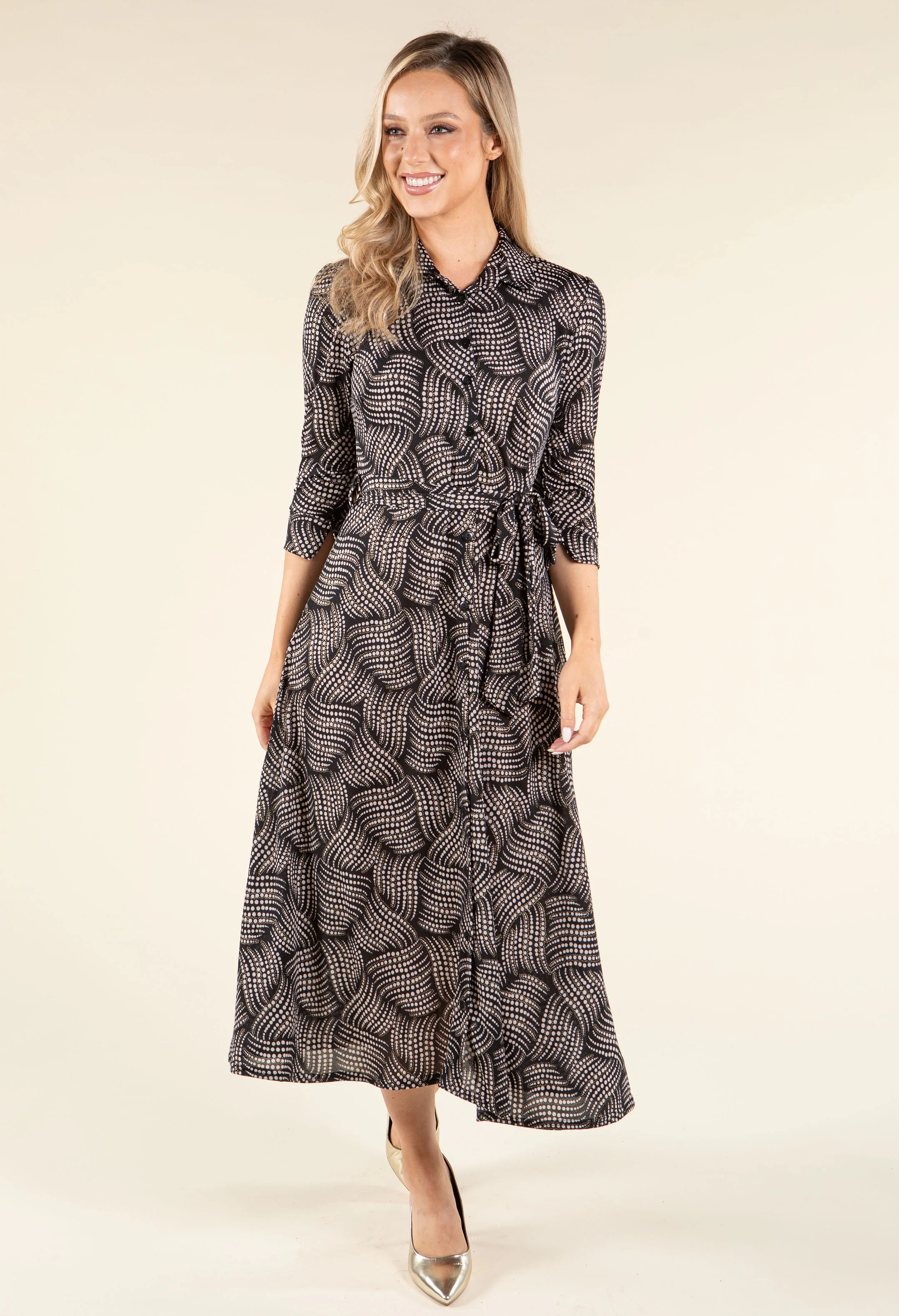 Abstract Print Shirt Dress - Image 2