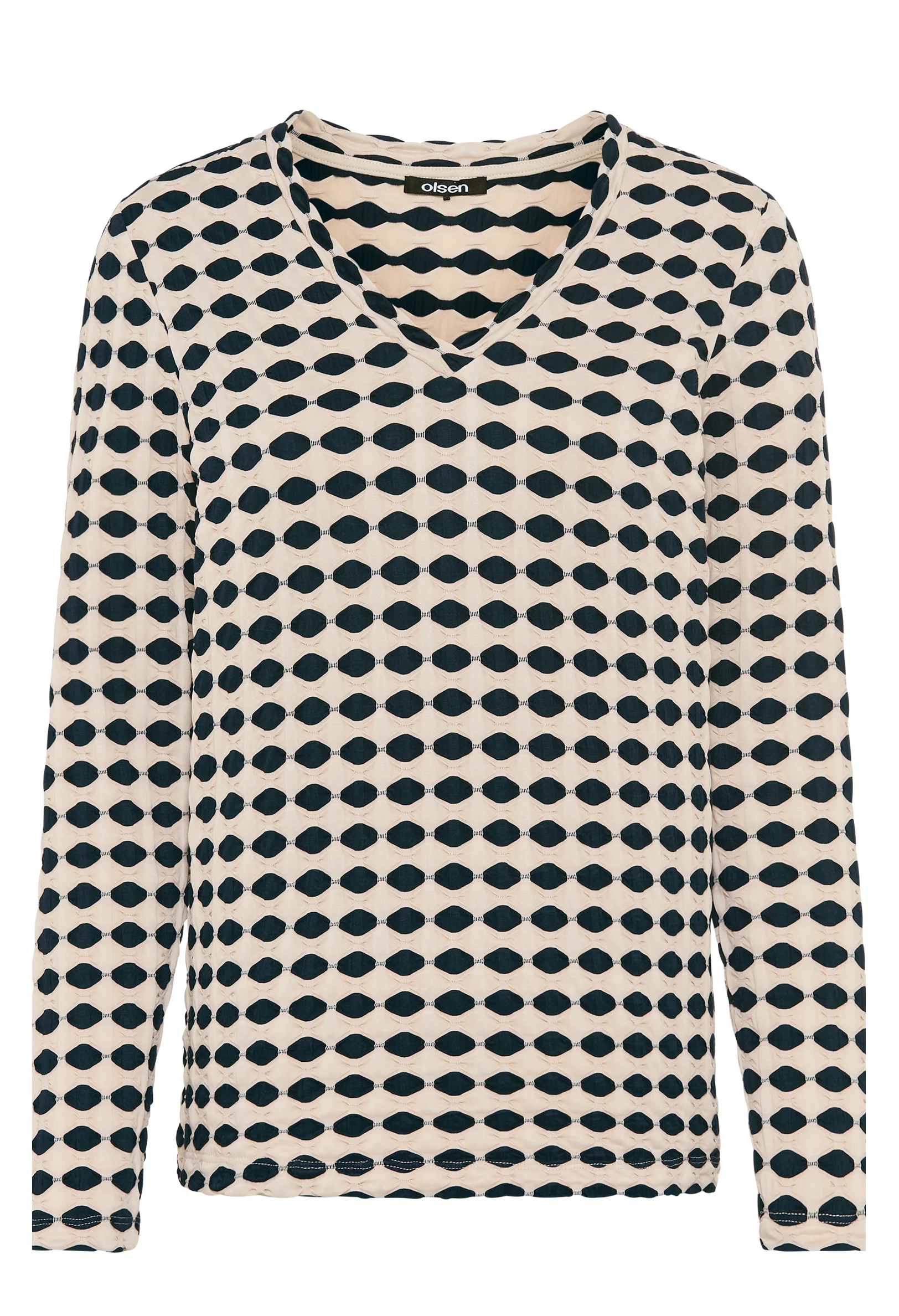 Abstract Print V-Neck Top - Image 3