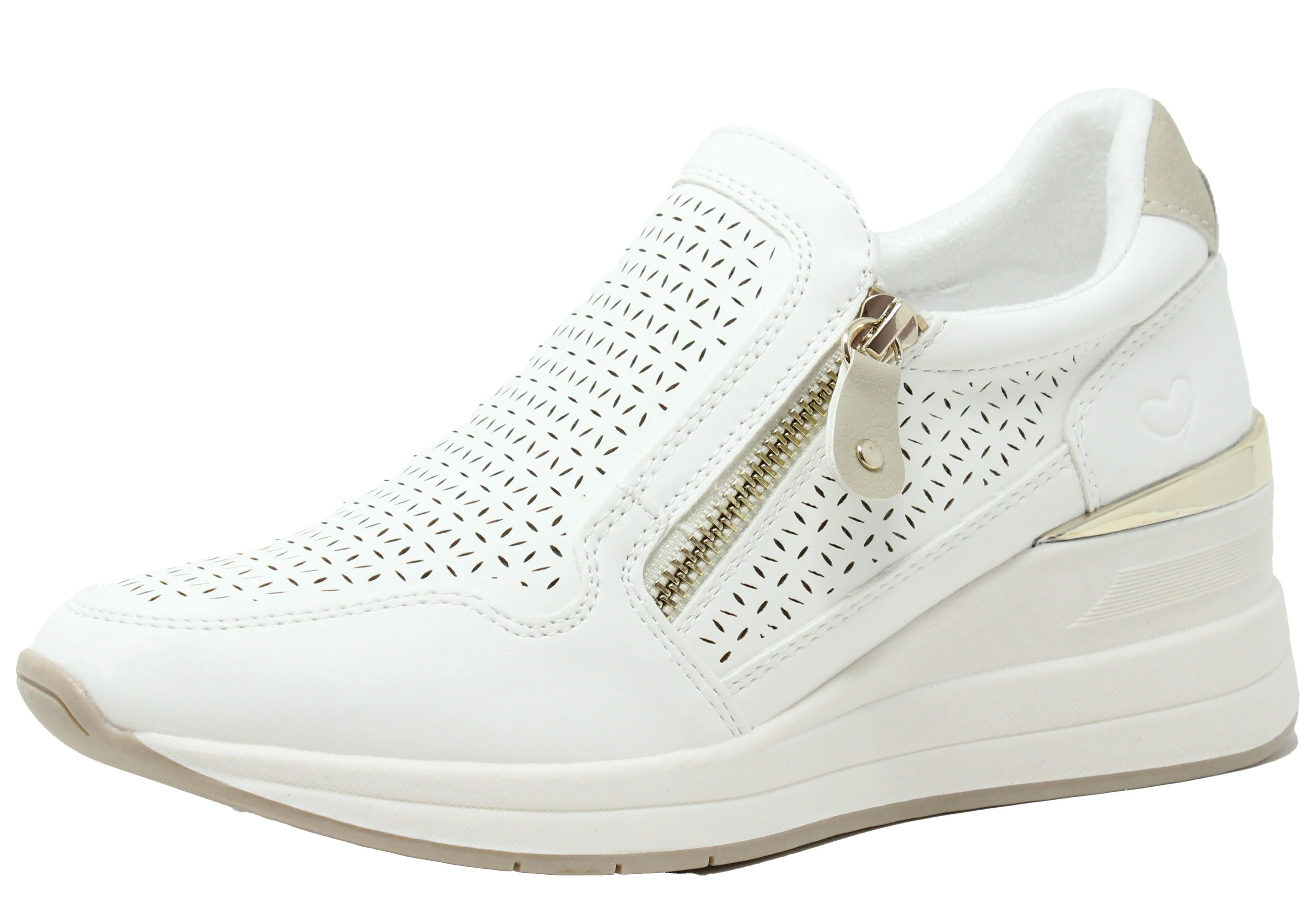 Bianca Side Zip Wedge Trainer - Image 10