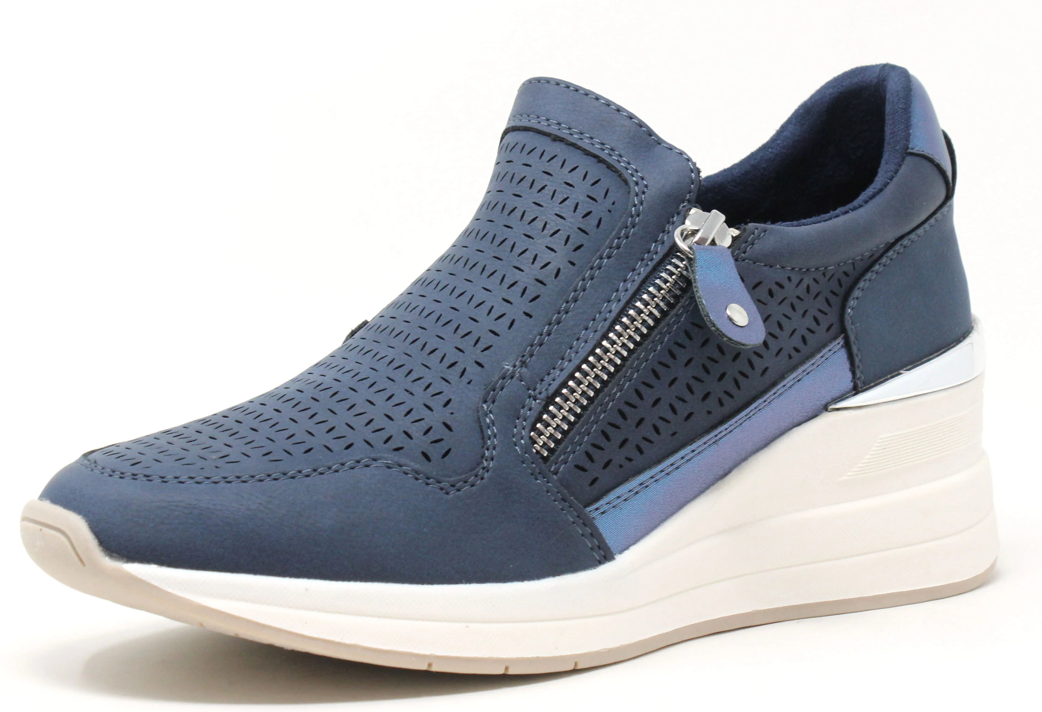 Bianca Side Zip Wedge Trainer - Image 2