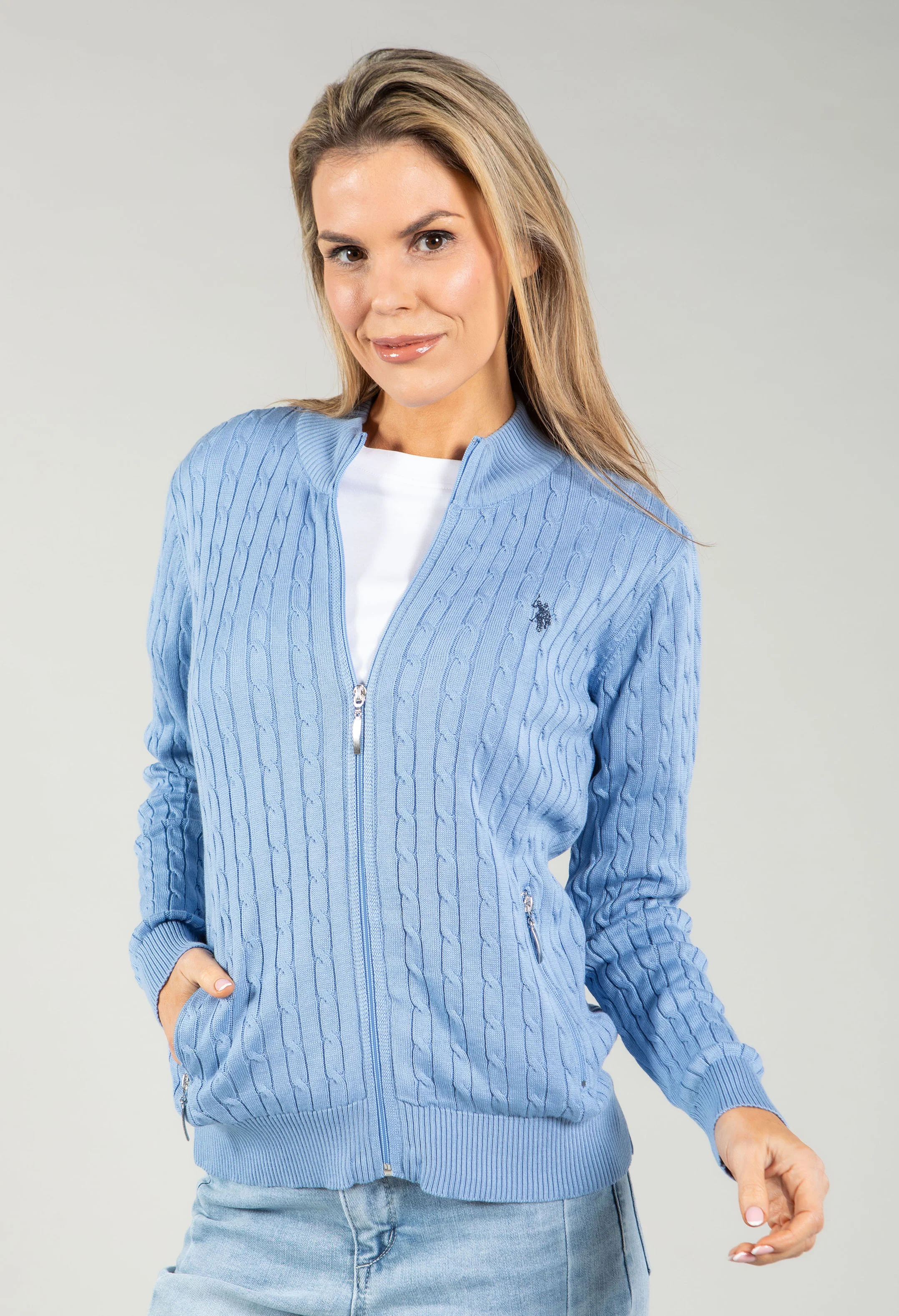 Cable Knit Zip-Up Cardigan - Image 10