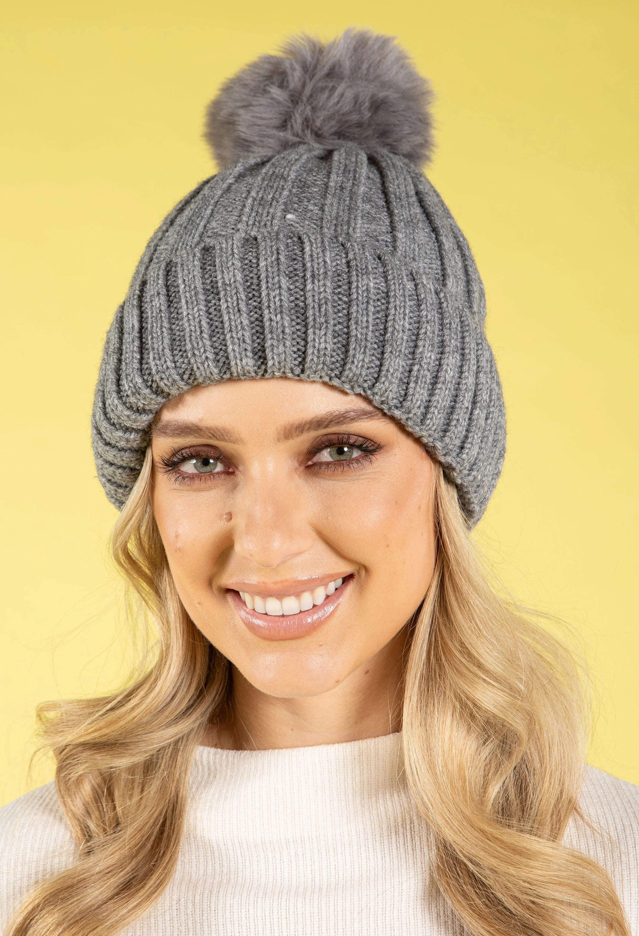 Chunky Knit Pom Pom Beanie - Image 6