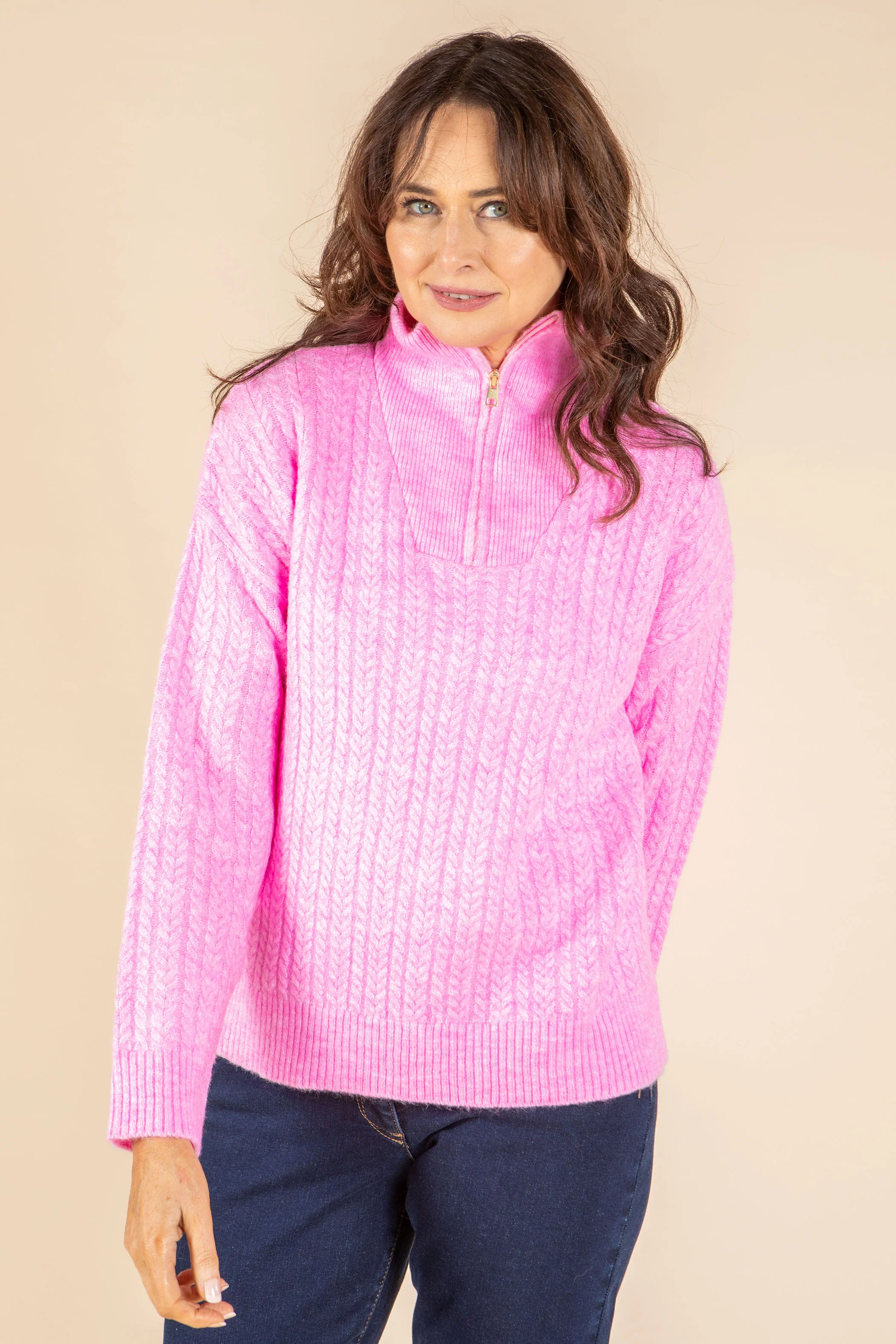 Clifden Quarter-Zip Cable Knit Jumper - Image 3