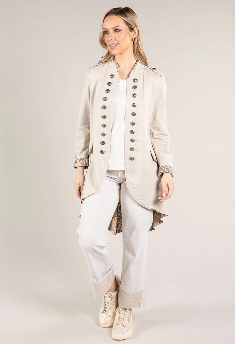 Contrast Lining Military Jacket - Image 4