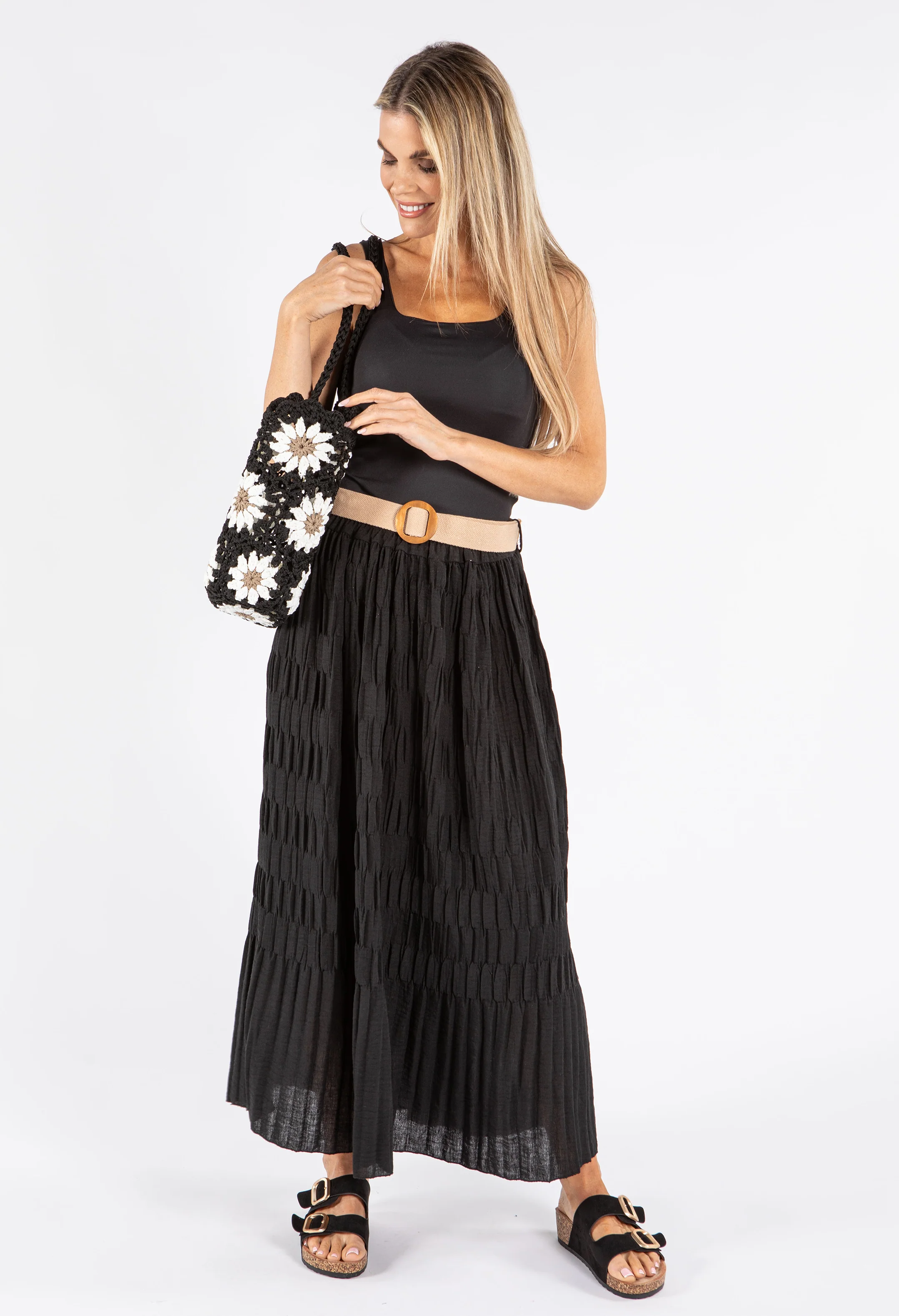 Crinkle Belted Skirt - Image 13