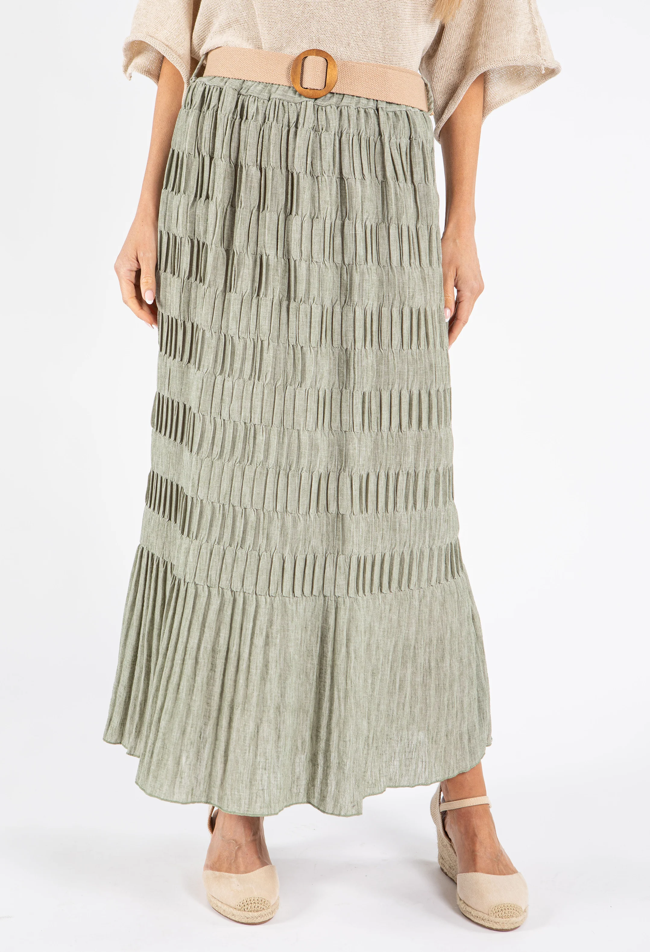 Crinkle Belted Skirt - Image 17