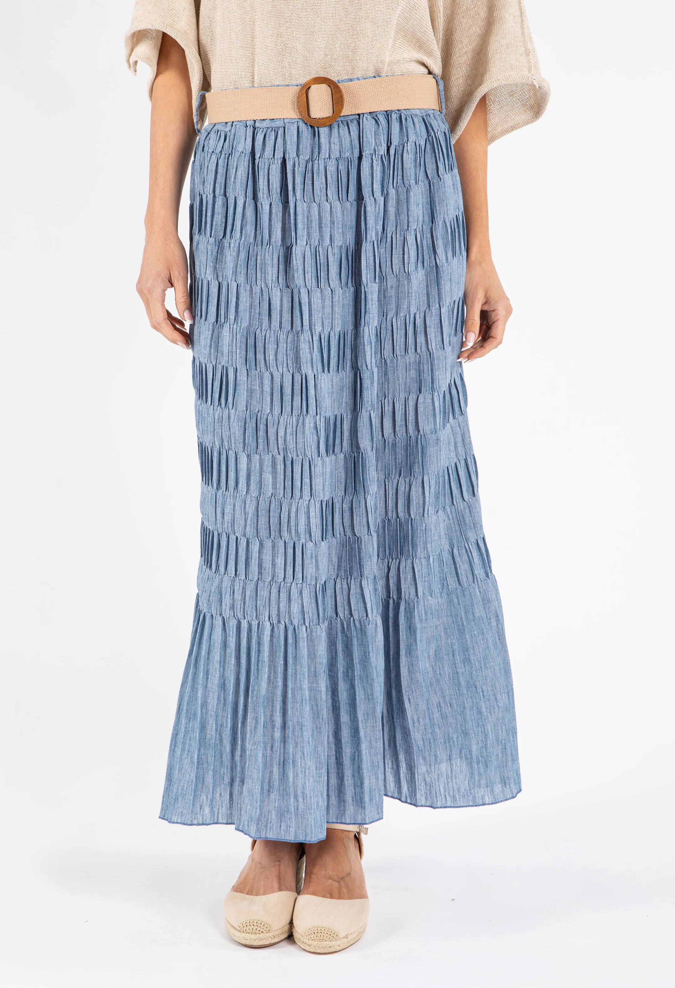 Crinkle Belted Skirt - Image 3
