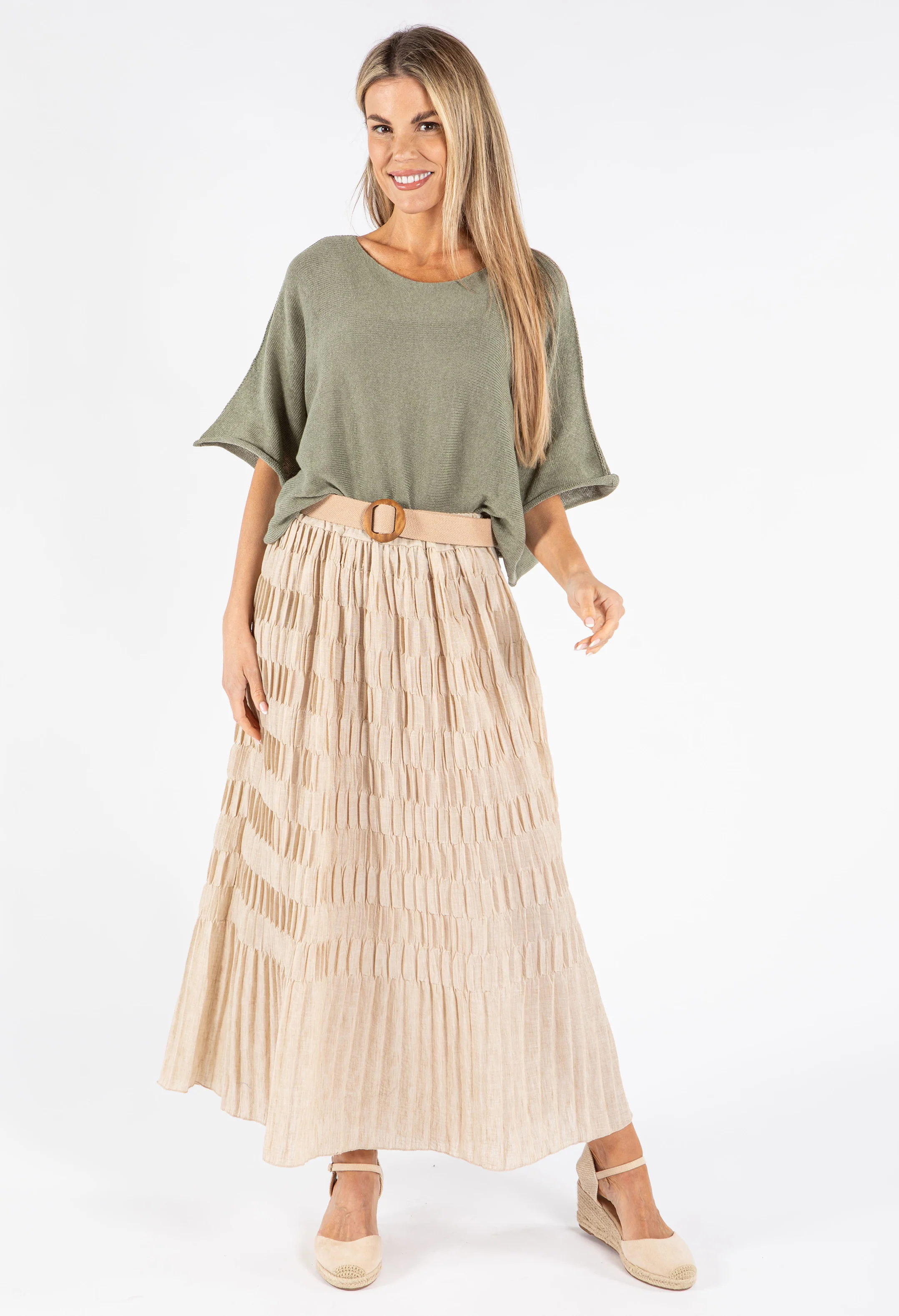 Crinkle Belted Skirt - Image 8
