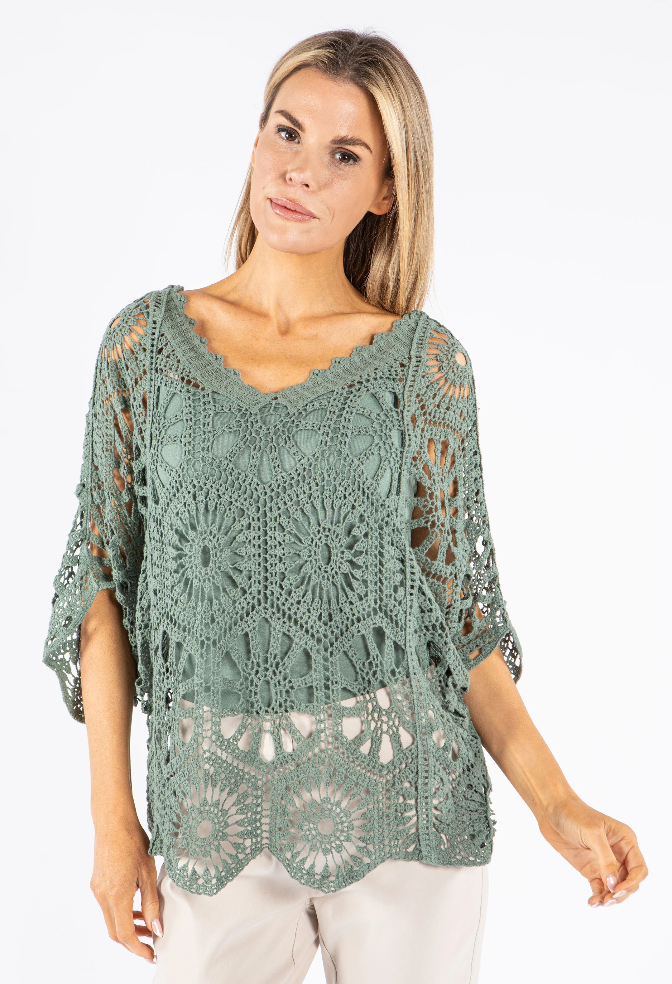 Crochet Two in One V-Neck Top - Image 5