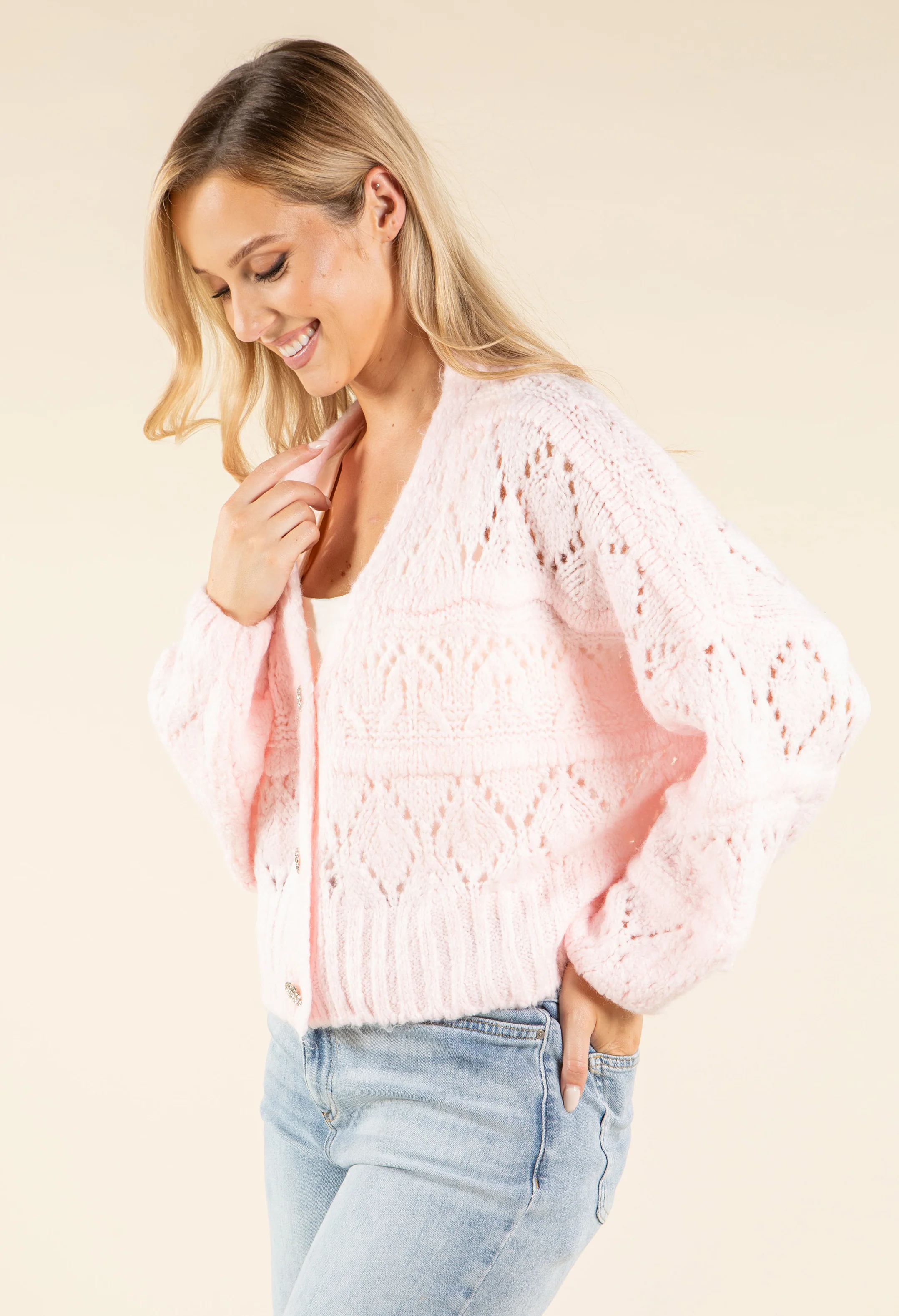 Diamante Buttoned Cardigan - Image 17