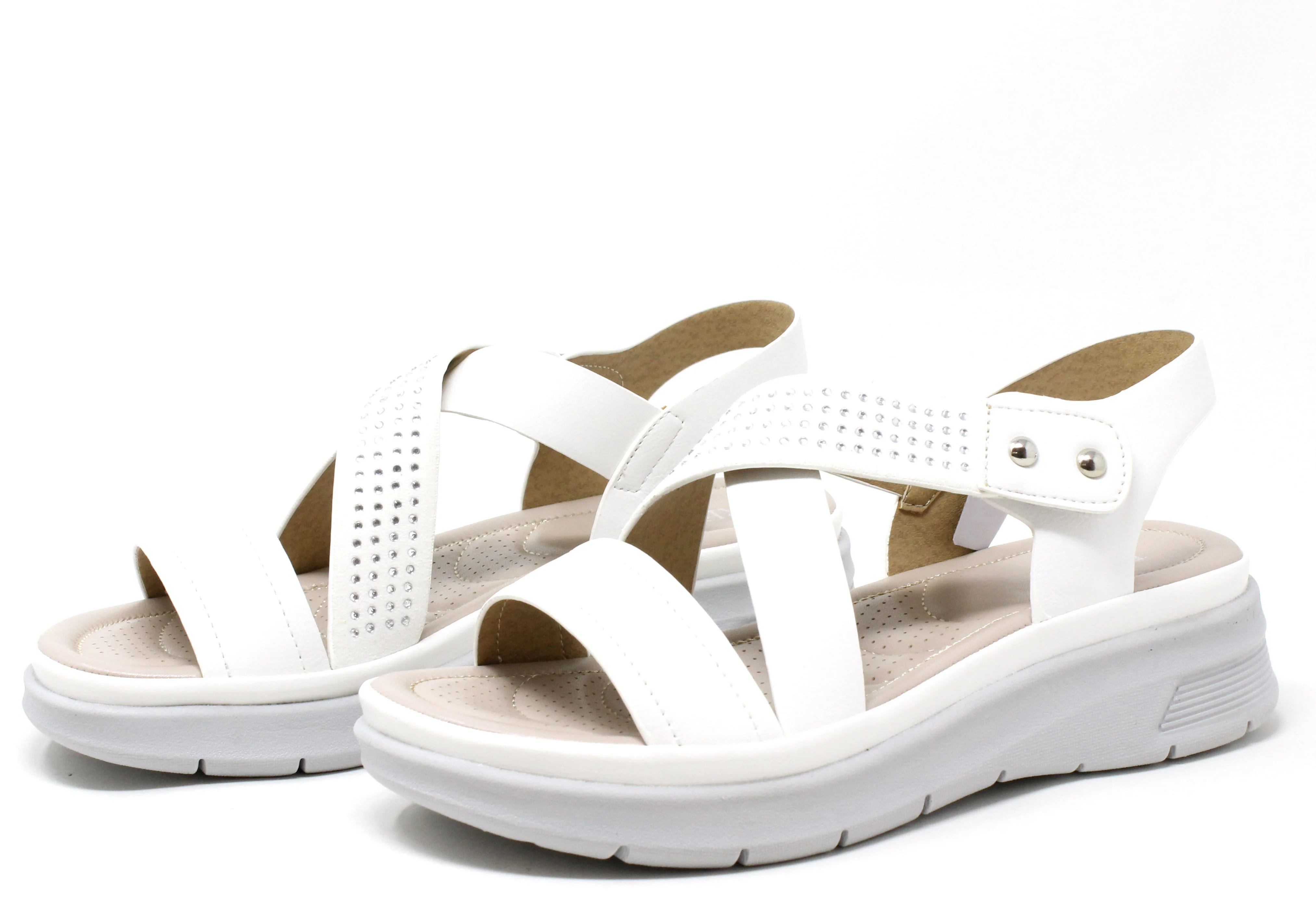 Diamante Cross Strap Sandal - Image 3