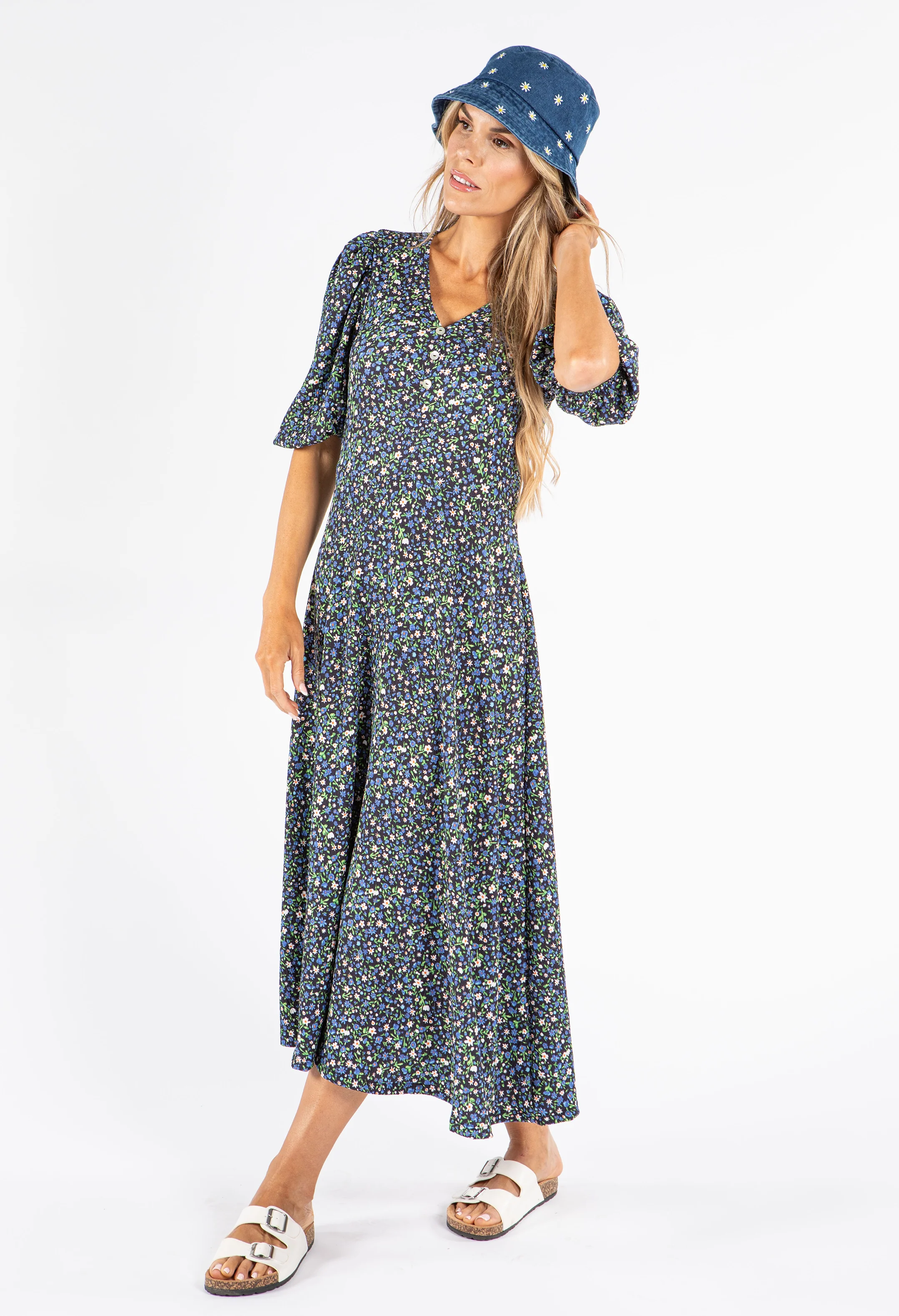 Miami Ditsy Print Dress - Image 12