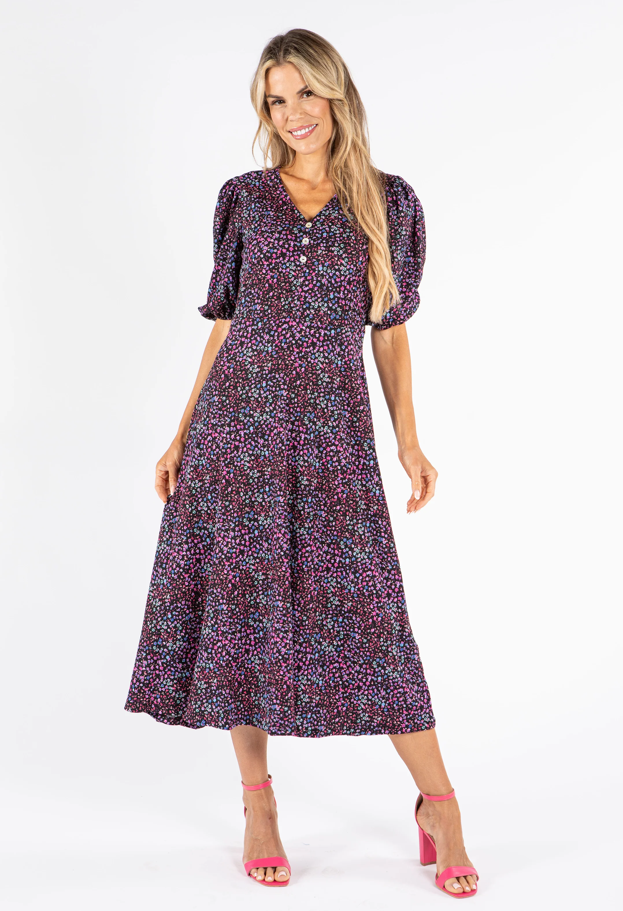 Miami Ditsy Print Dress - Image 4