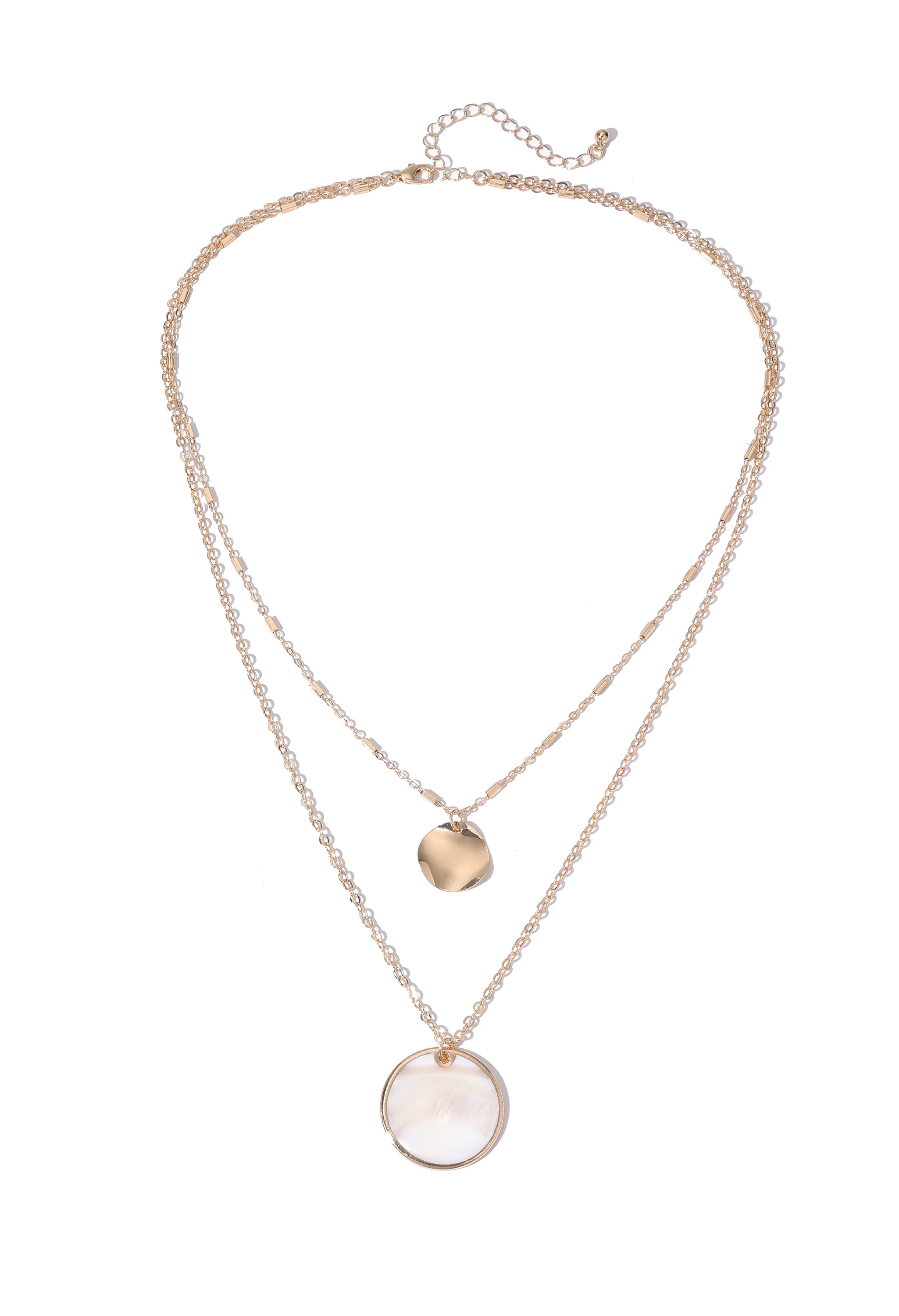 Double Necklace with Mother of Pearl Pendant