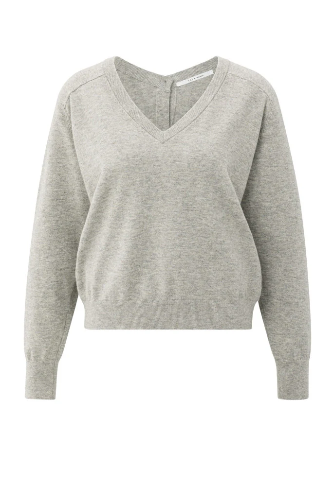 Double V-Neck Knit Sweater - Image 4