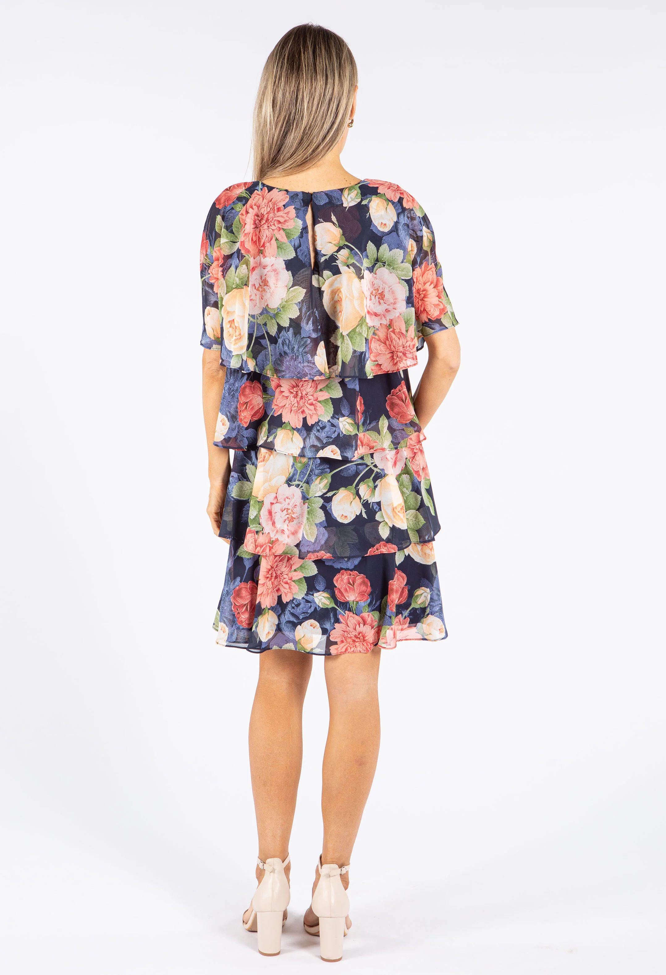 Faded Floral Tiered Dress - Image 5