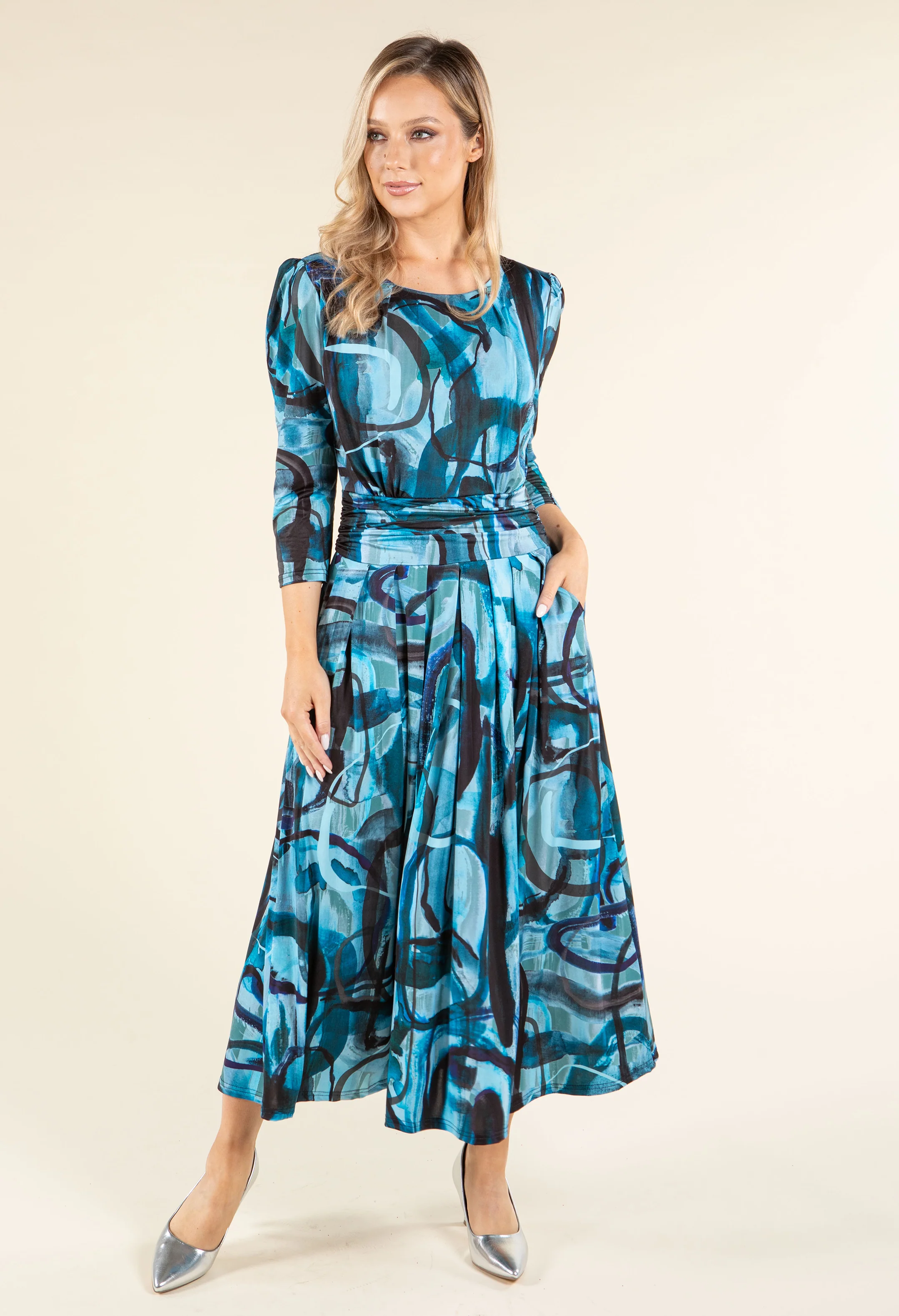 Fallon Abstract Print Midi Dress - Image 6