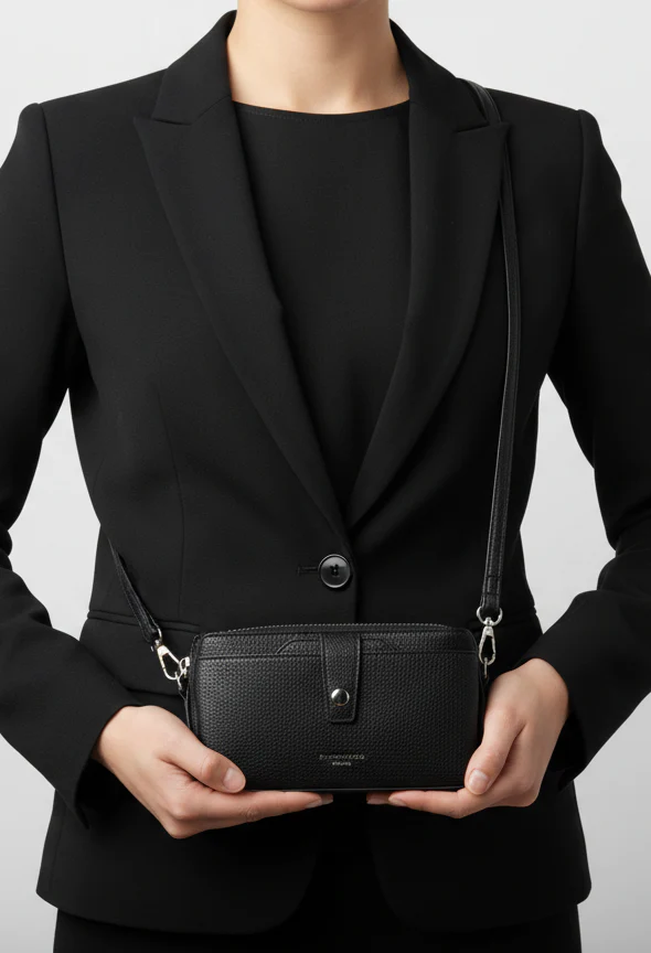 Faux Leather Multi Pocket Bag - Image 4