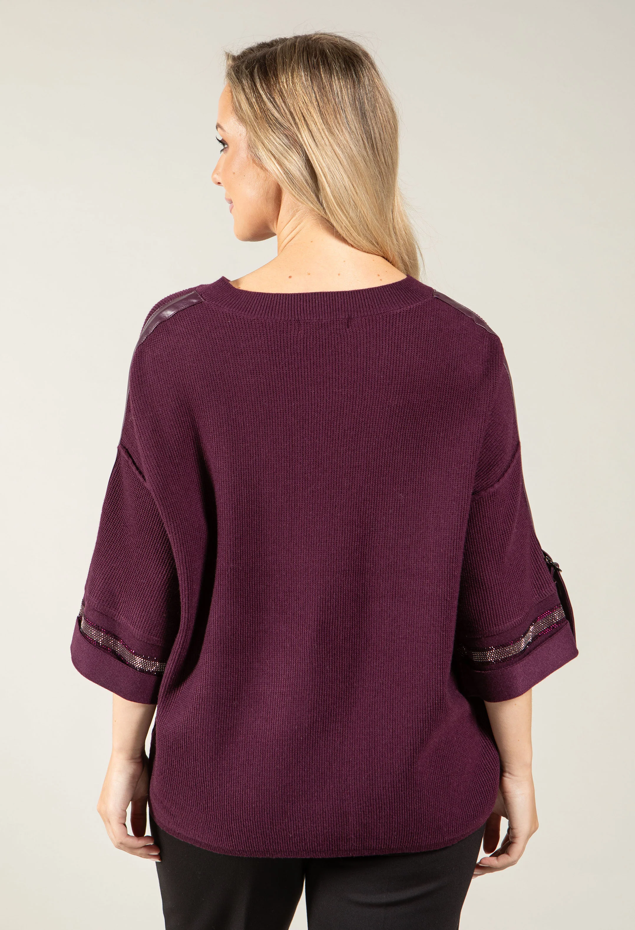 Faux Leather Trim Jumper - Image 4
