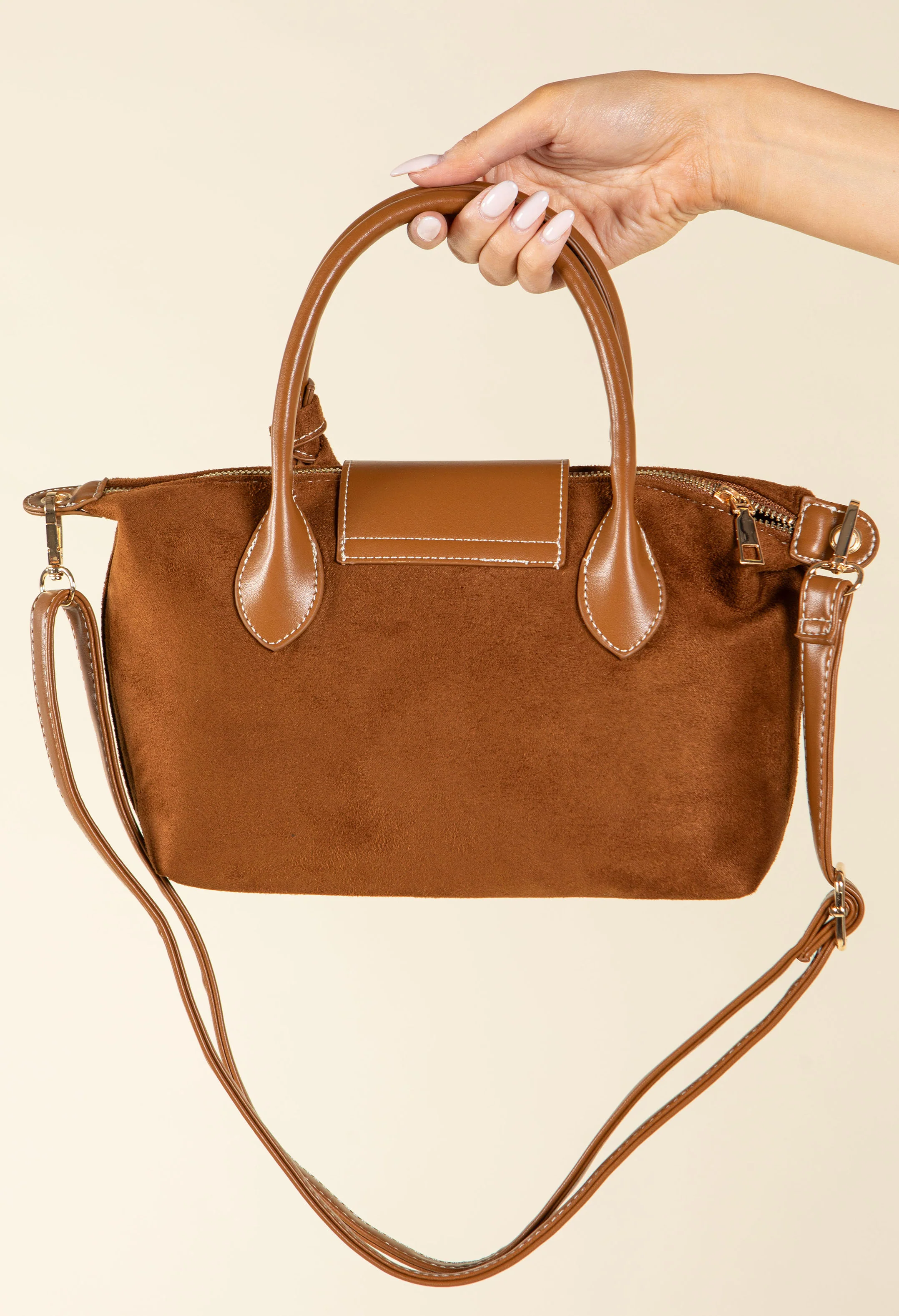 Faux Suede Mini Shopper Bag - Image 4