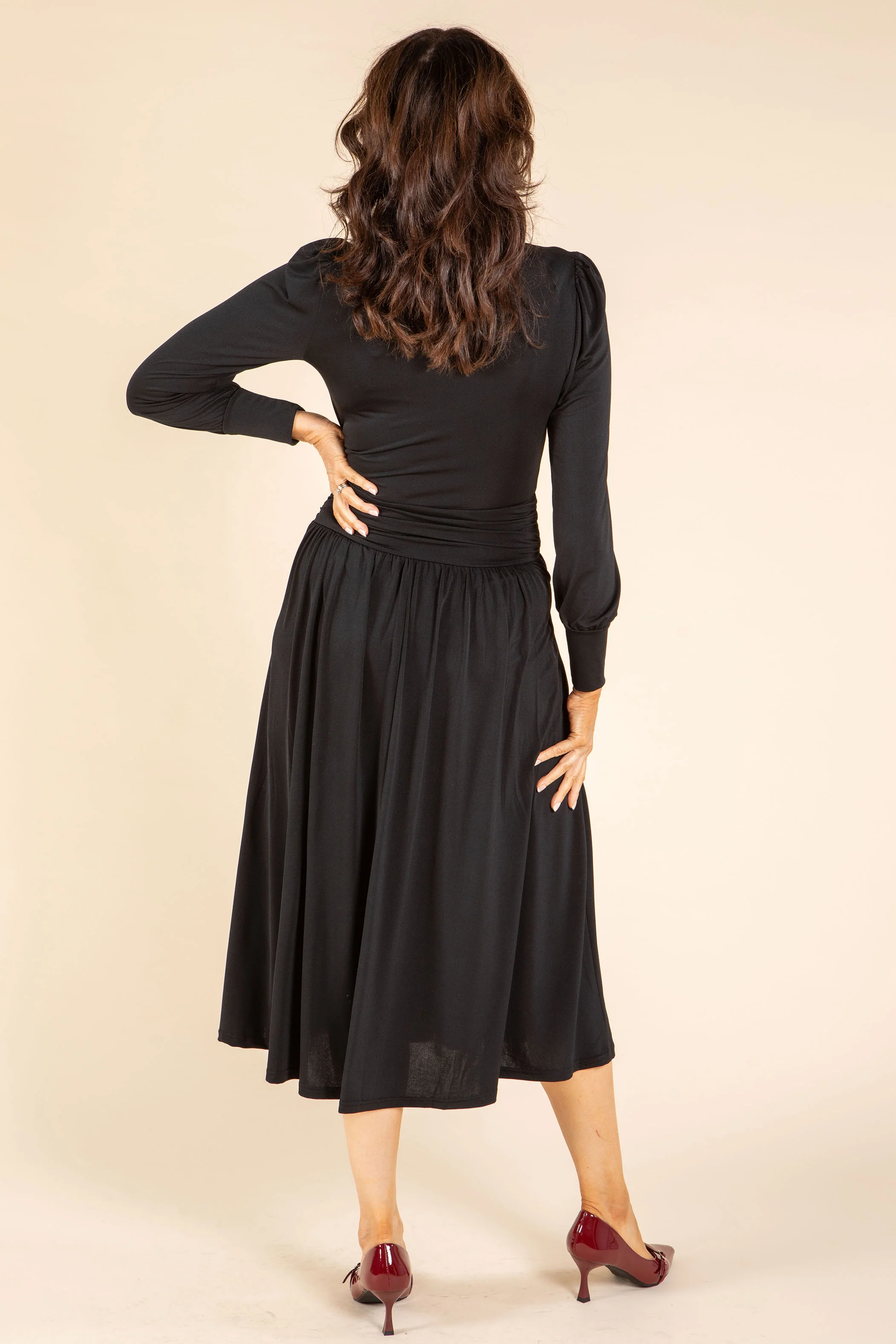 Faux-Wrap Midi Dress - Image 5