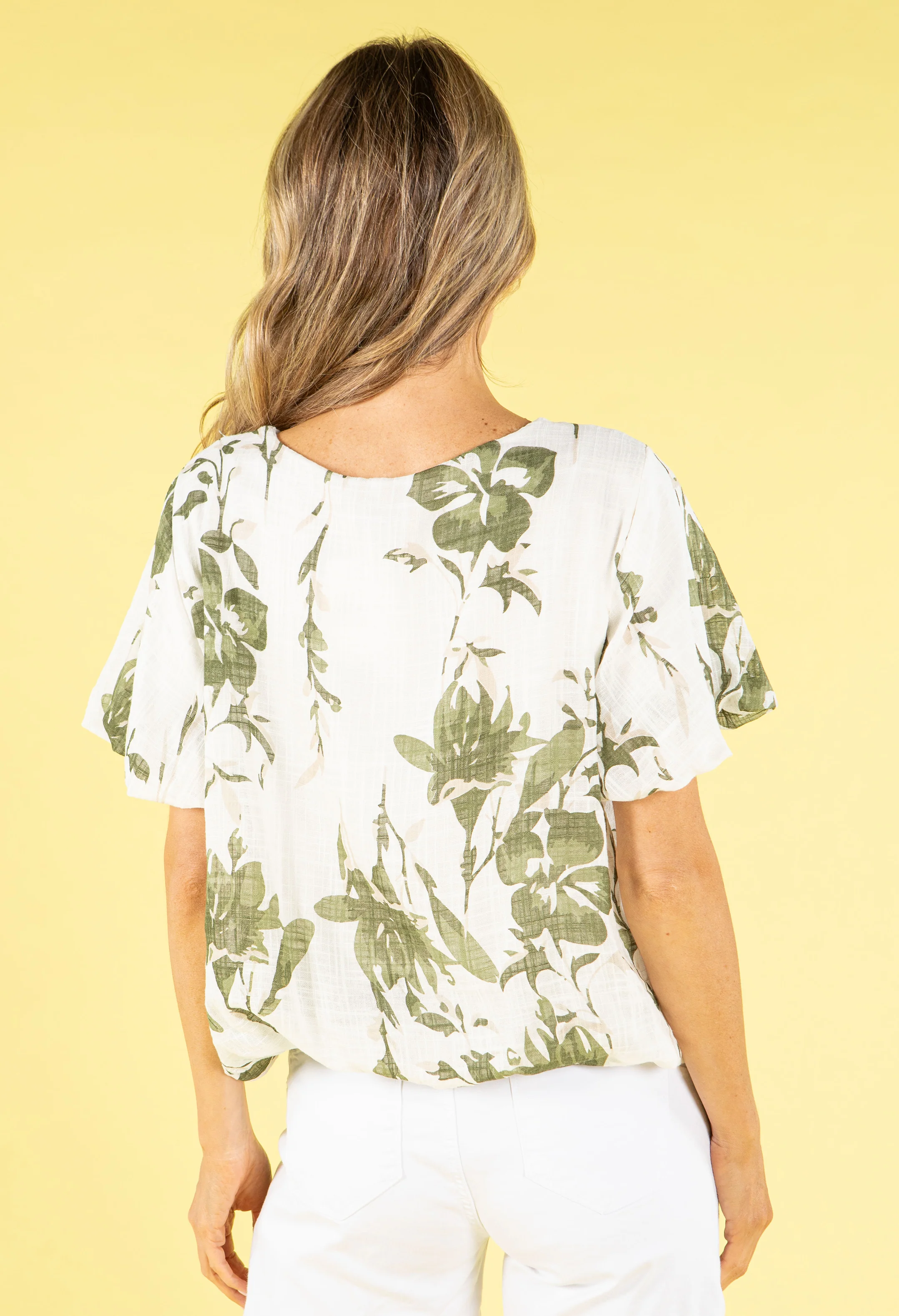 Floral Balloon Sleeve Top - Image 4