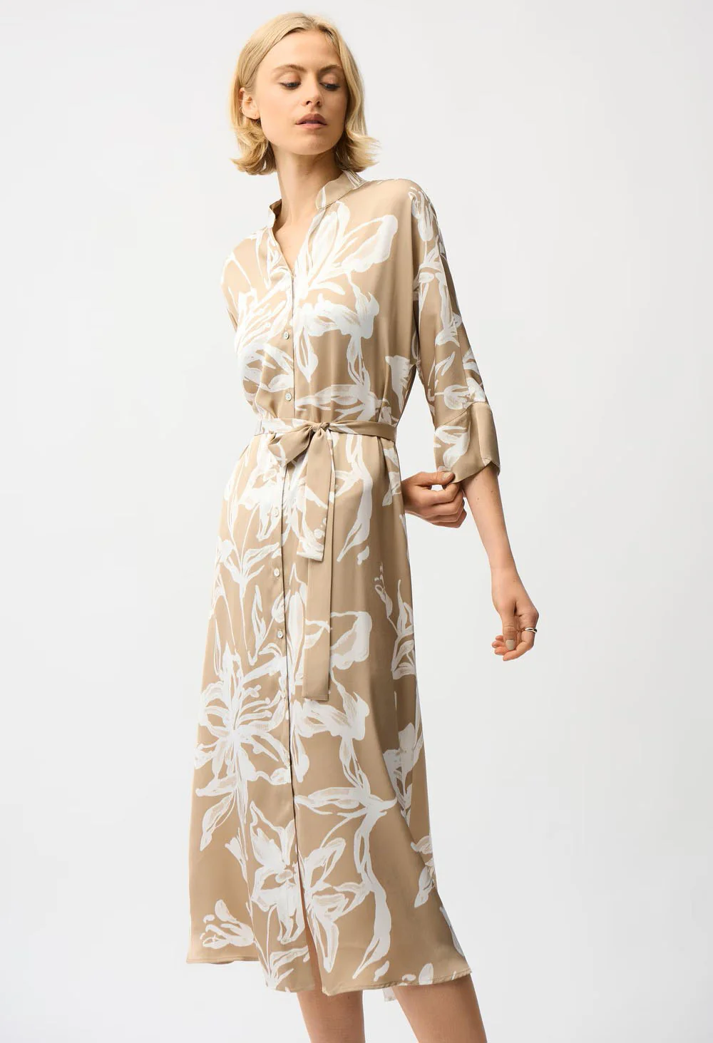 Floral Belted Shirt Dress - Image 3