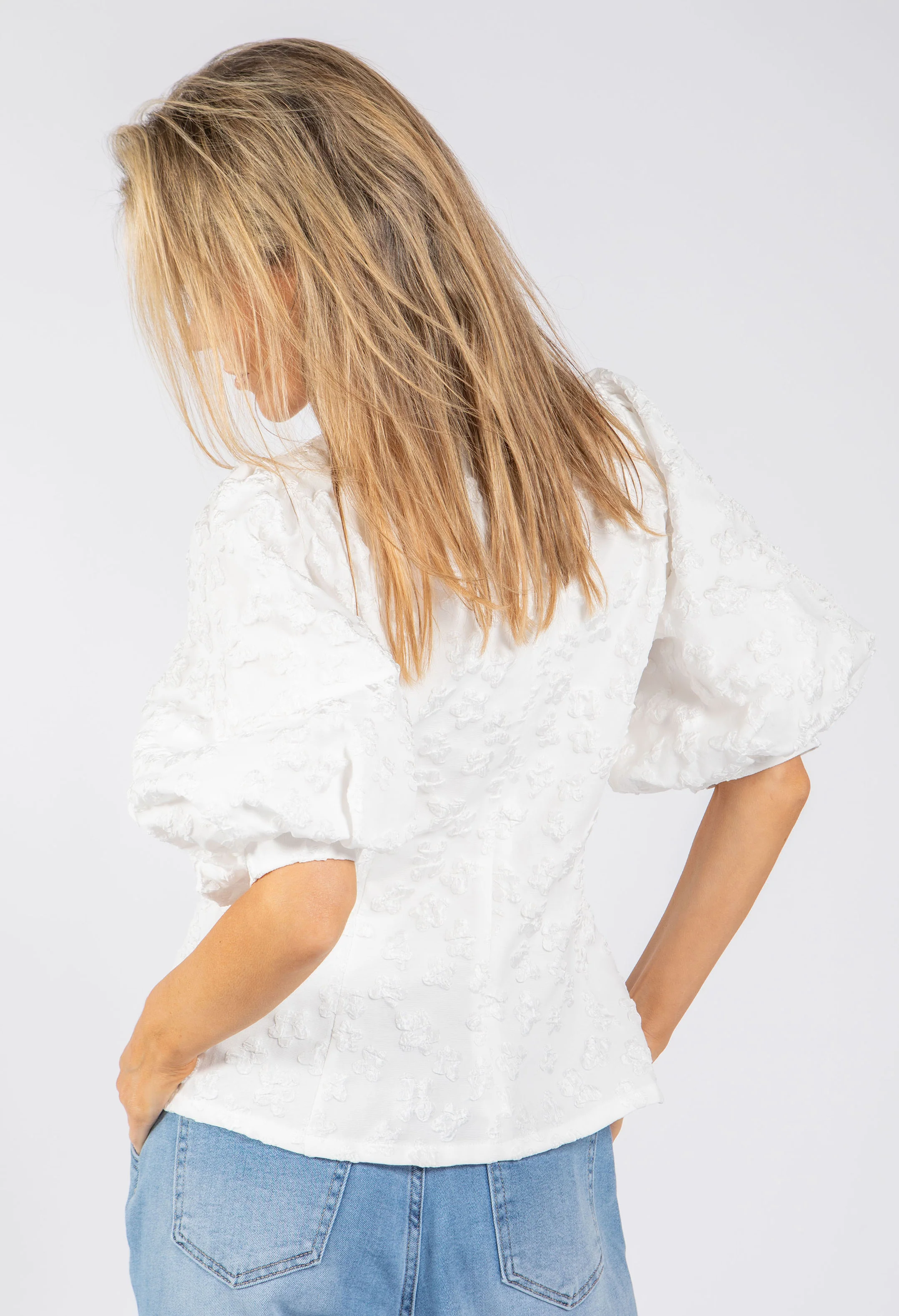 Floral Design Puff Sleeve Top - Image 5