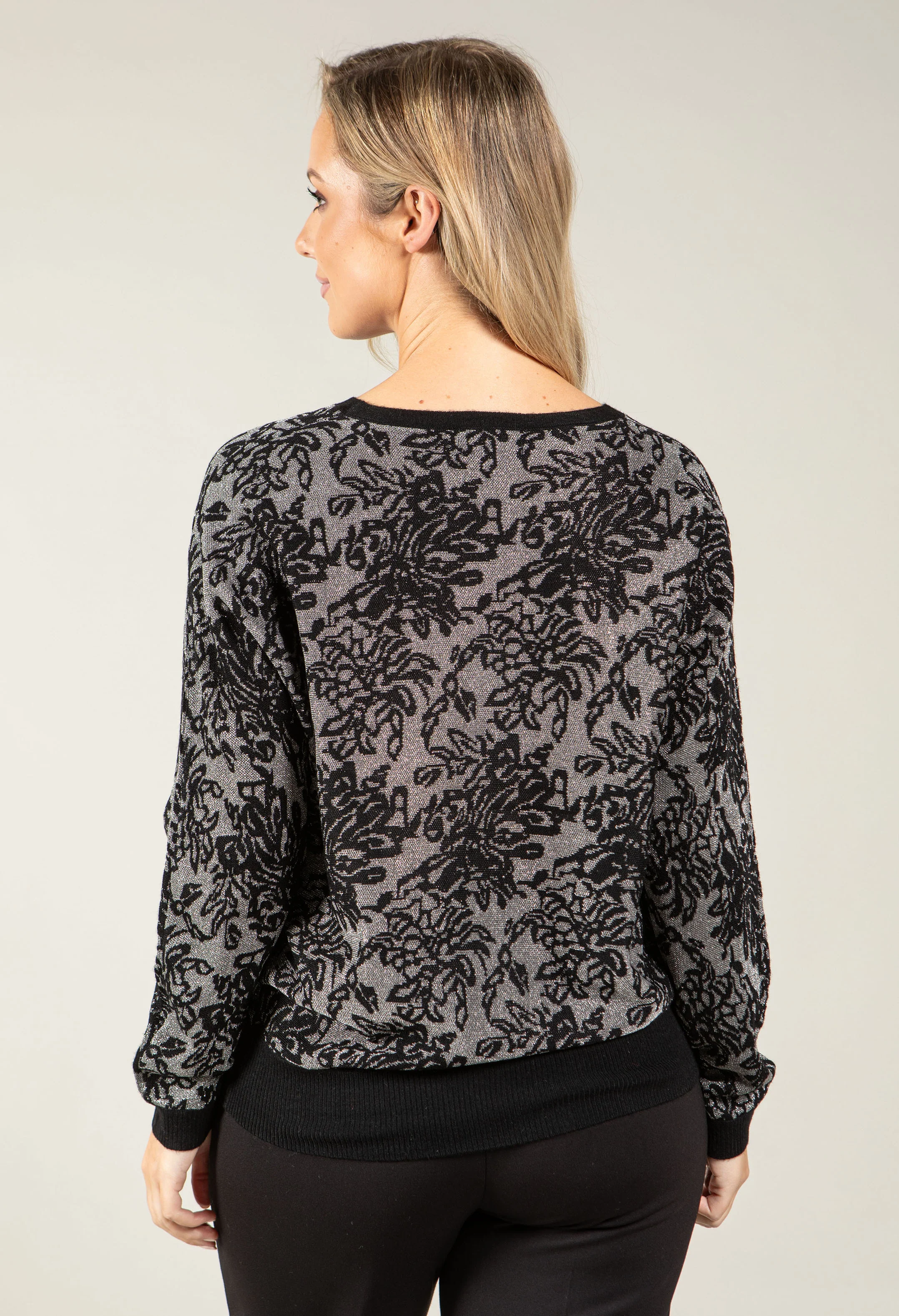 Floral Metallic Knit Jumper - Image 6
