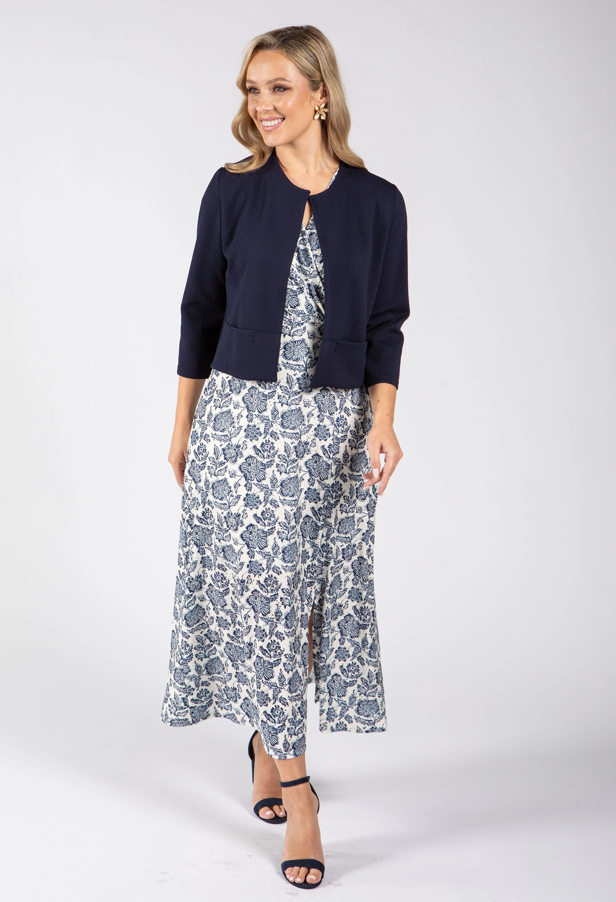 Floral Print Sleeveless Wrap Midi Dress - Image 3