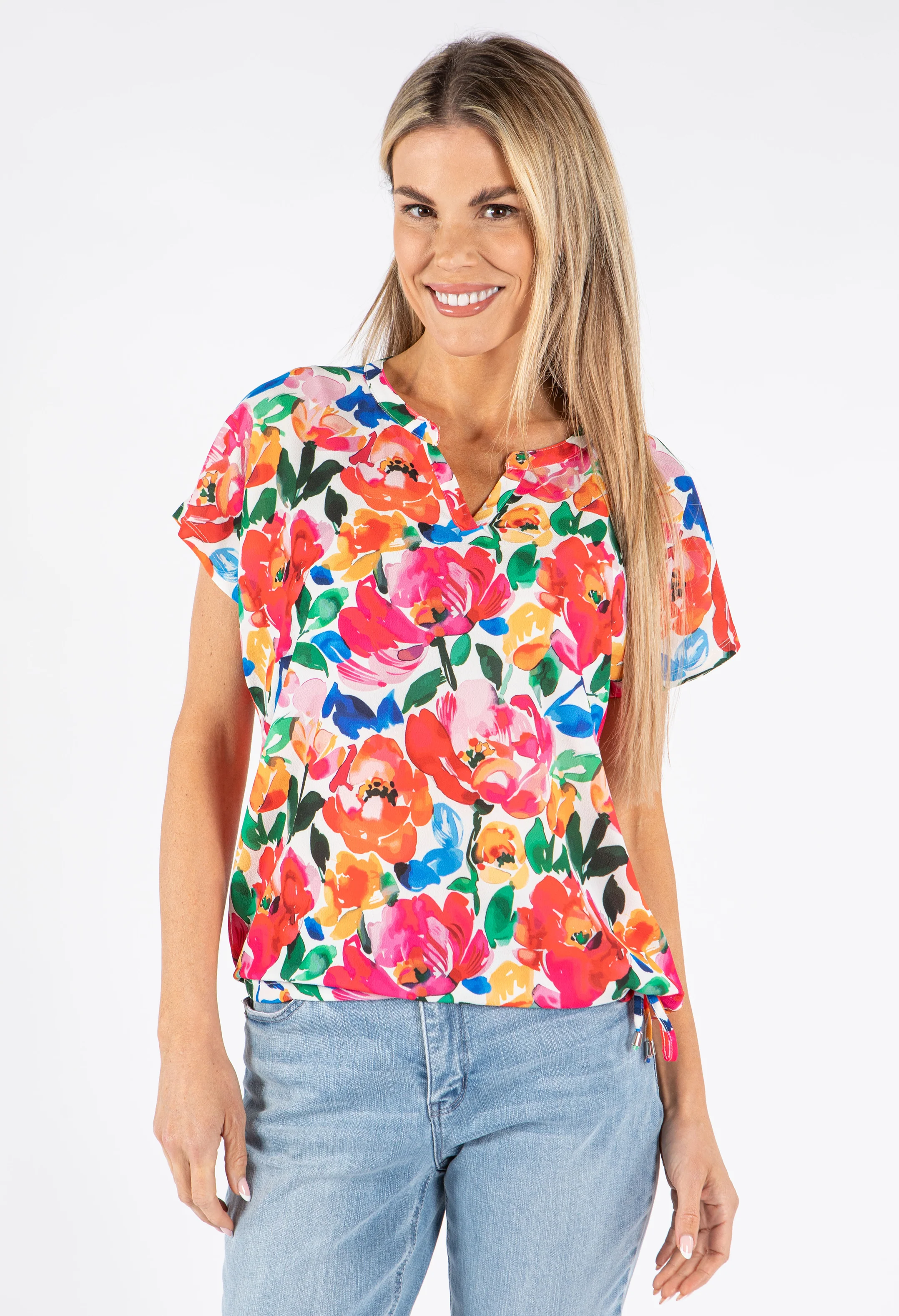 Floral Print V-Neck Top - Image 5