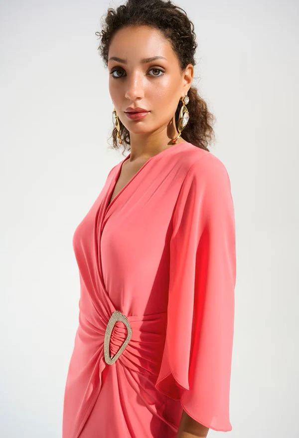 Formal Ruched V-neck Jumpsuit - Image 4