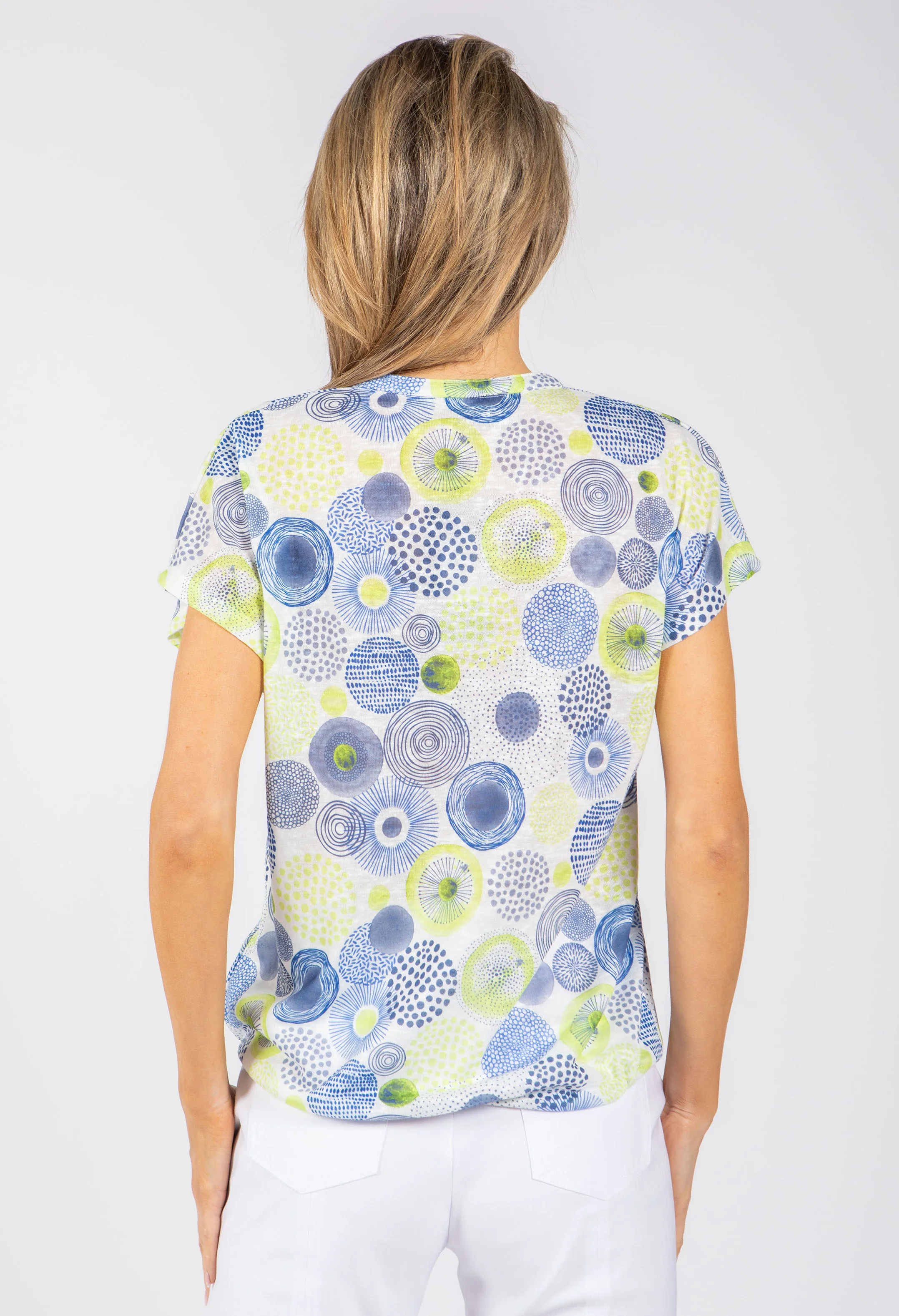 Geometric Print Fine Knit Top - Image 4