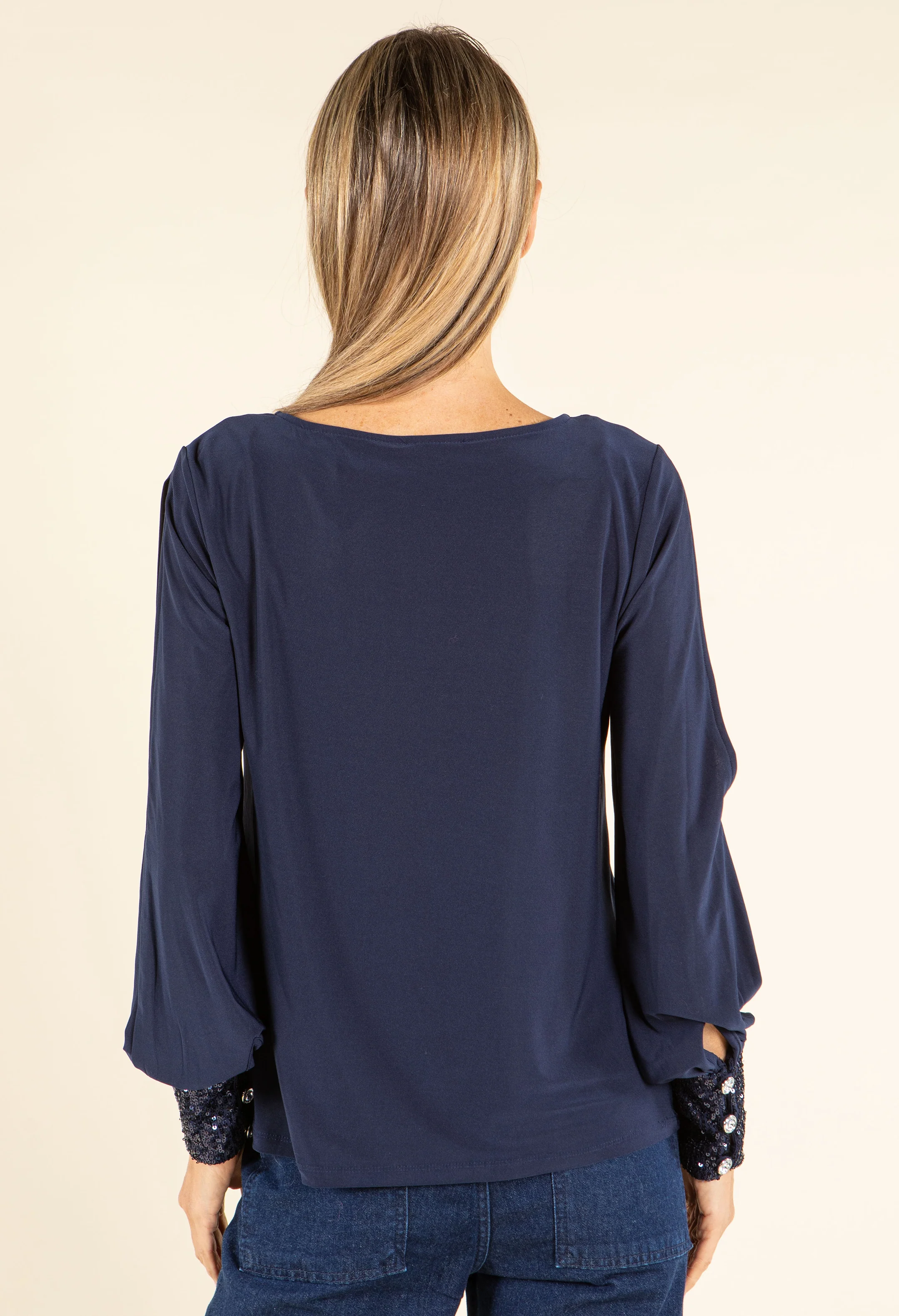 Glimmer Touch Slit-Sleeve Top - Image 4