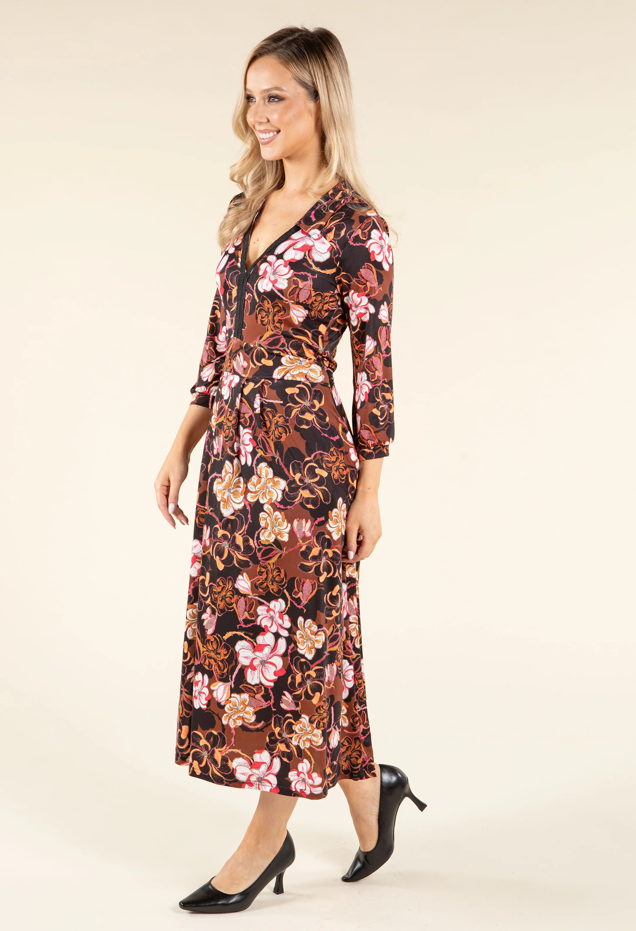 Iris Floral Print Midi Dress - Image 9