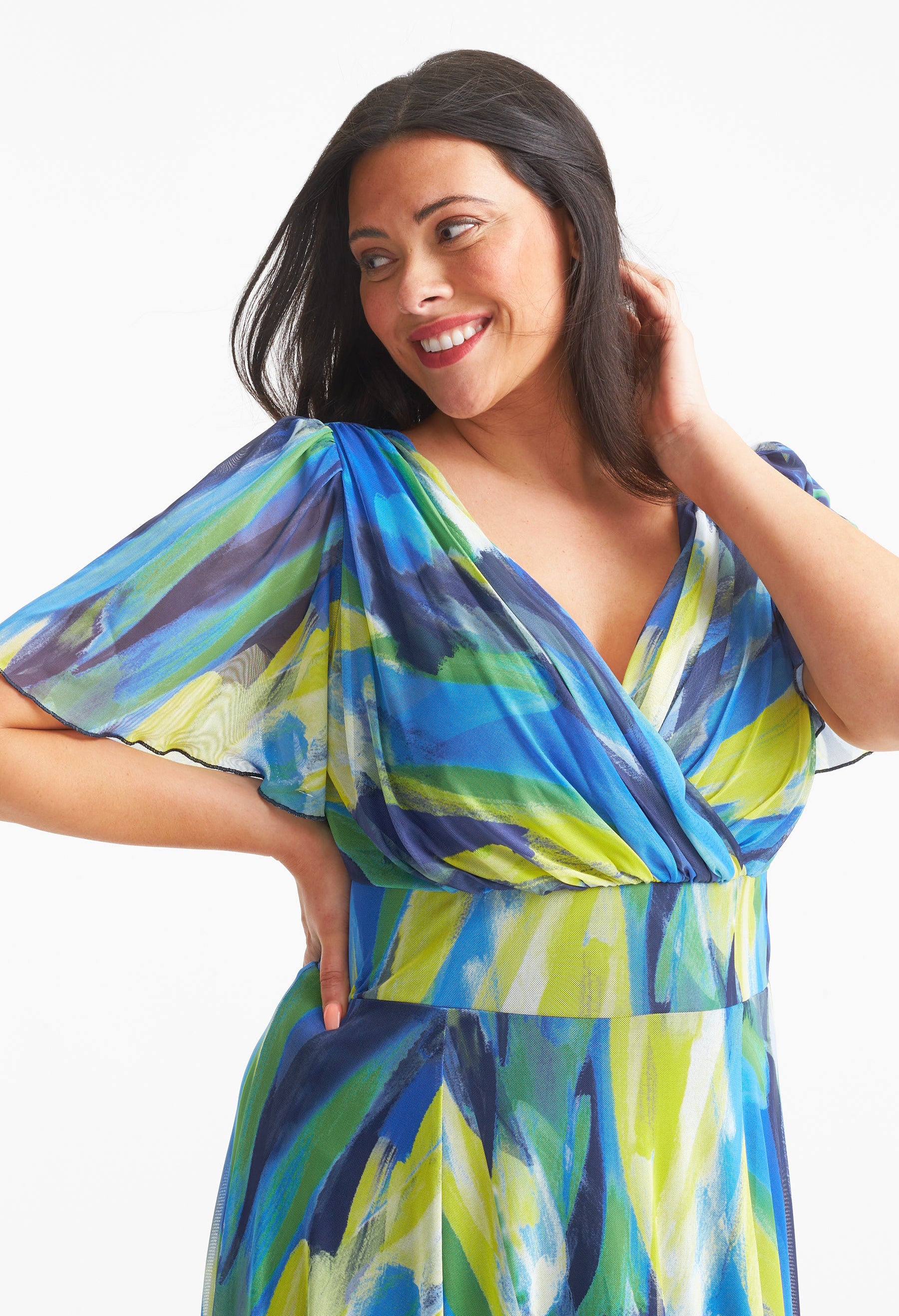 Isabelle Curve+ Angel Sleeve Maxi Dress - Image 4