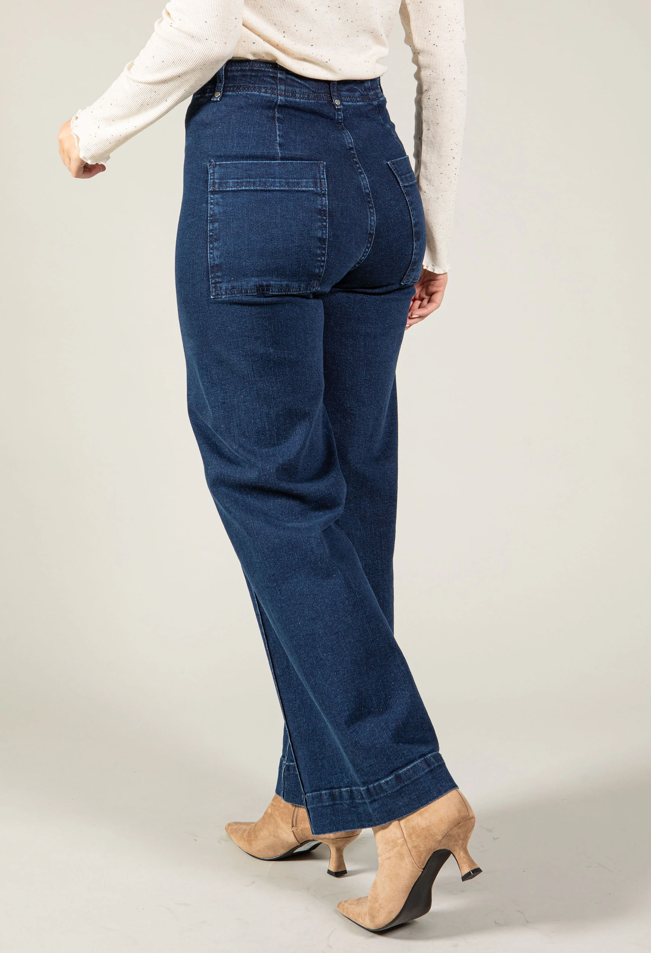 Isla High Waist Front Seam Tailored Jeans - Image 4