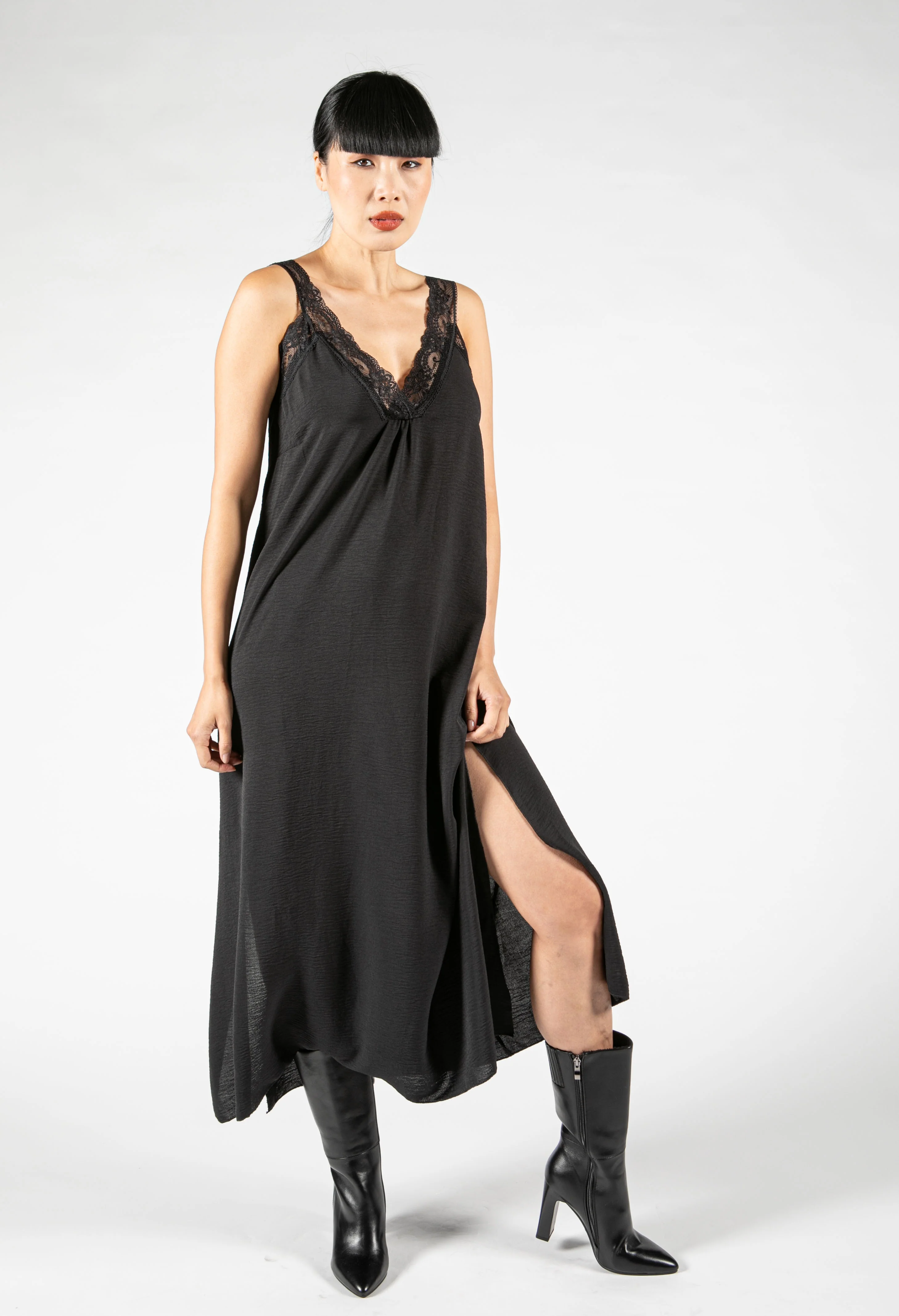 Lace Neckline Maxi Dress - Image 5