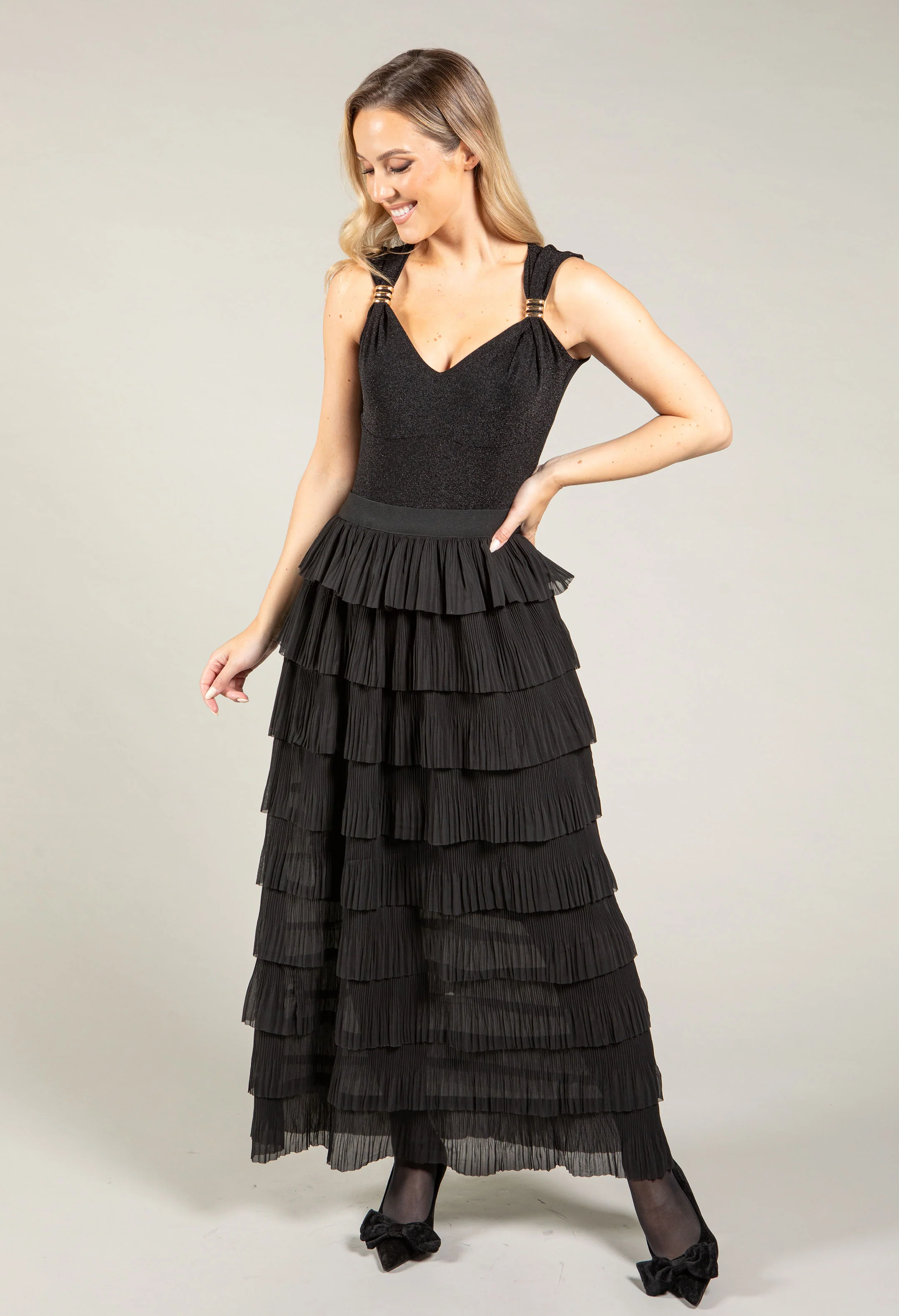 Layered Look Midi Skirt