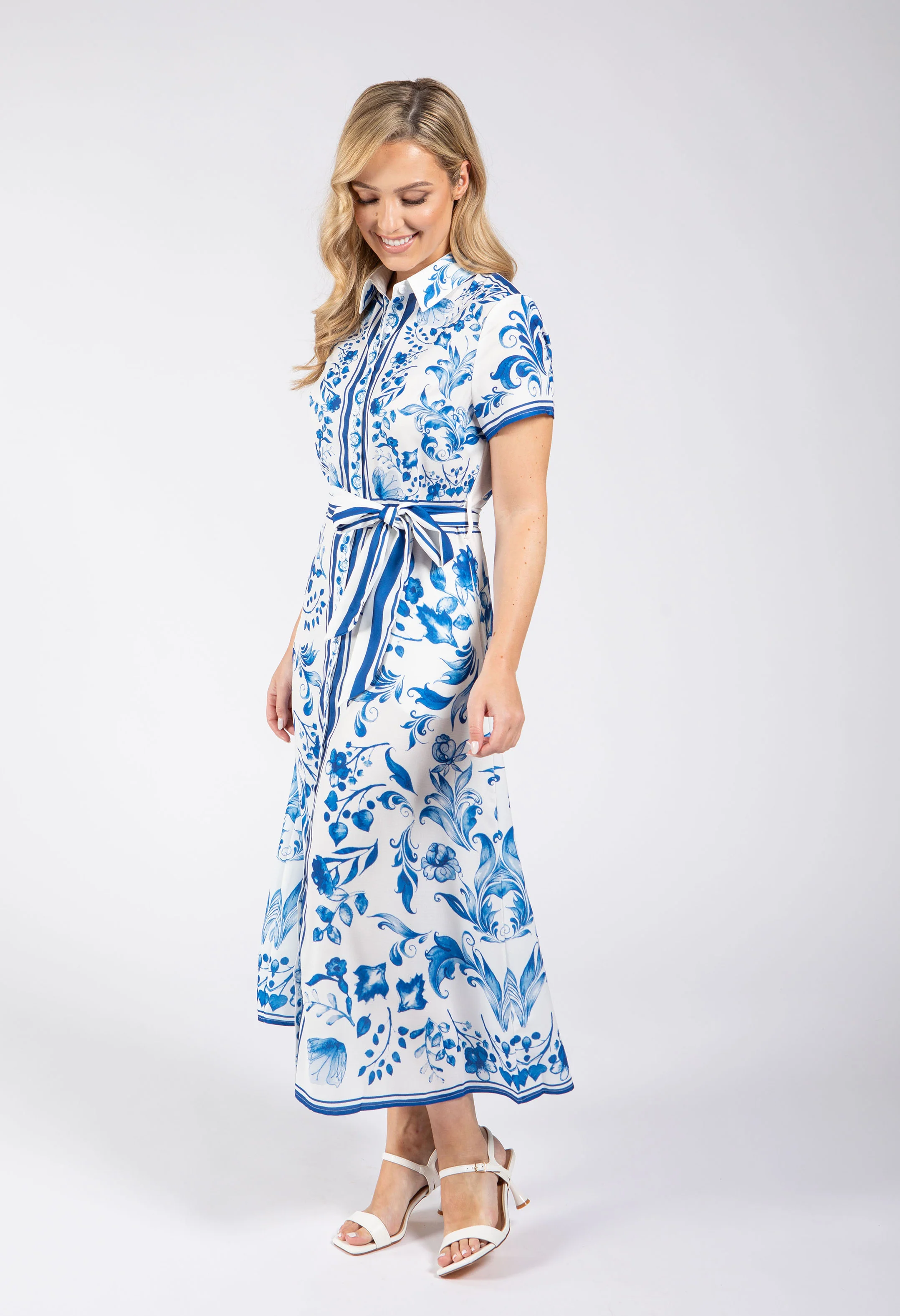 Leaf Print Shirt Dress - Image 2