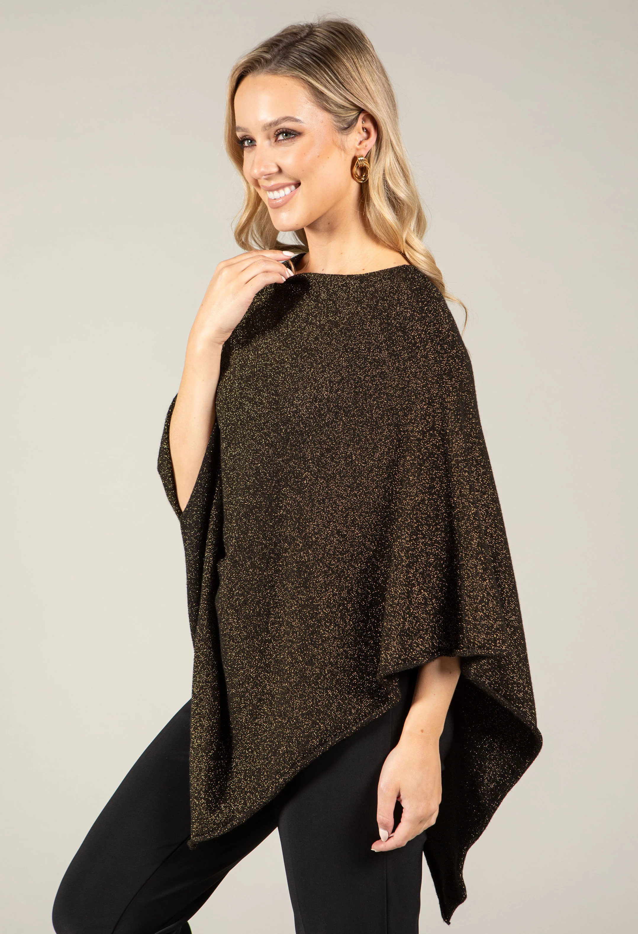 Metallic Knit Cape - Image 3