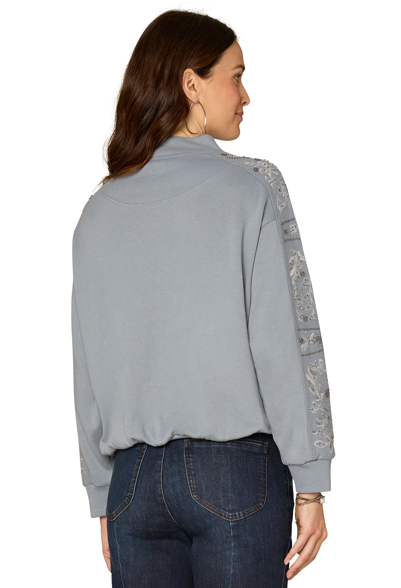 Mock Neck Bubble Hem Jumper - Image 3