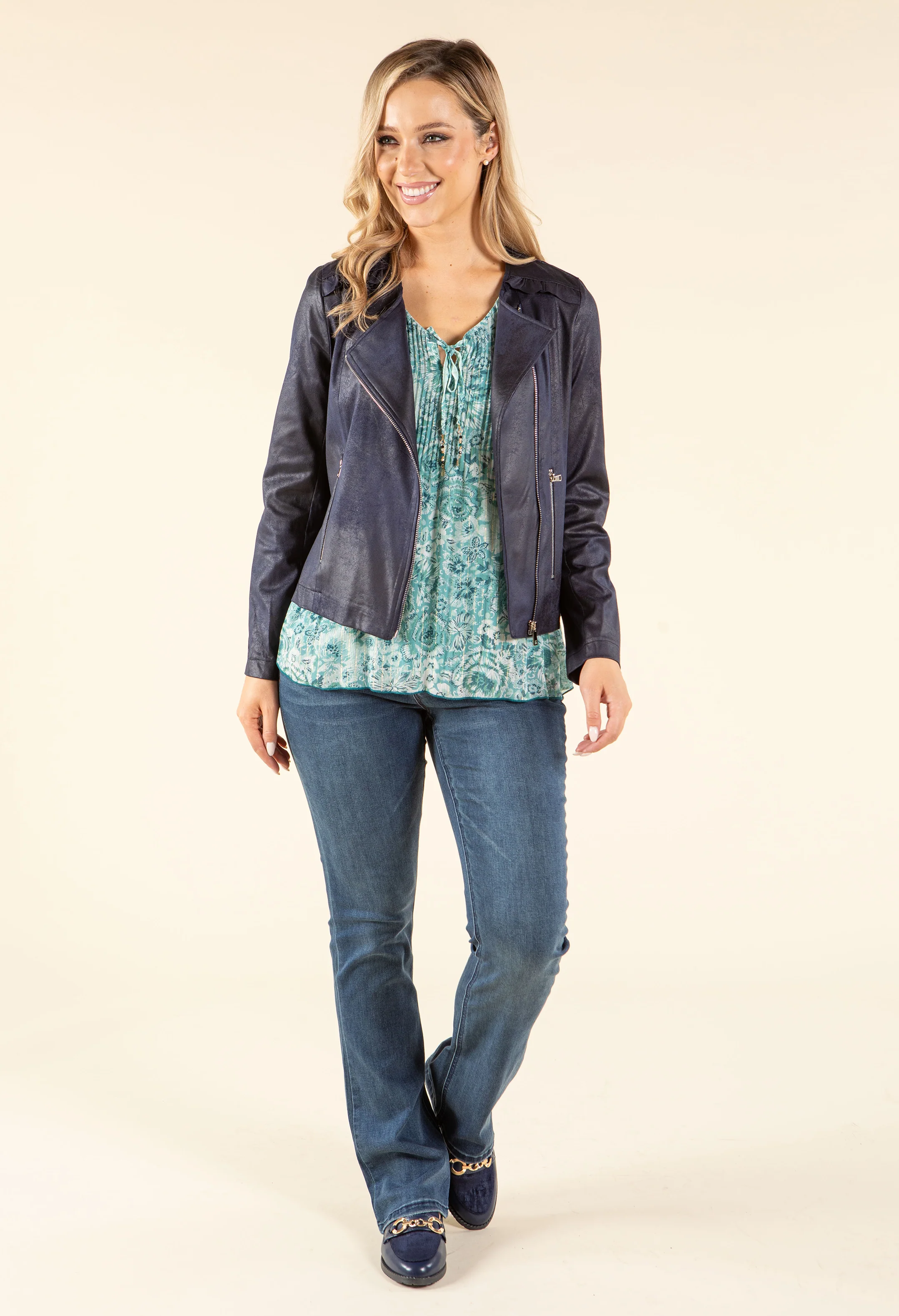 Plisse Pleated Floral Blouse - Image 5