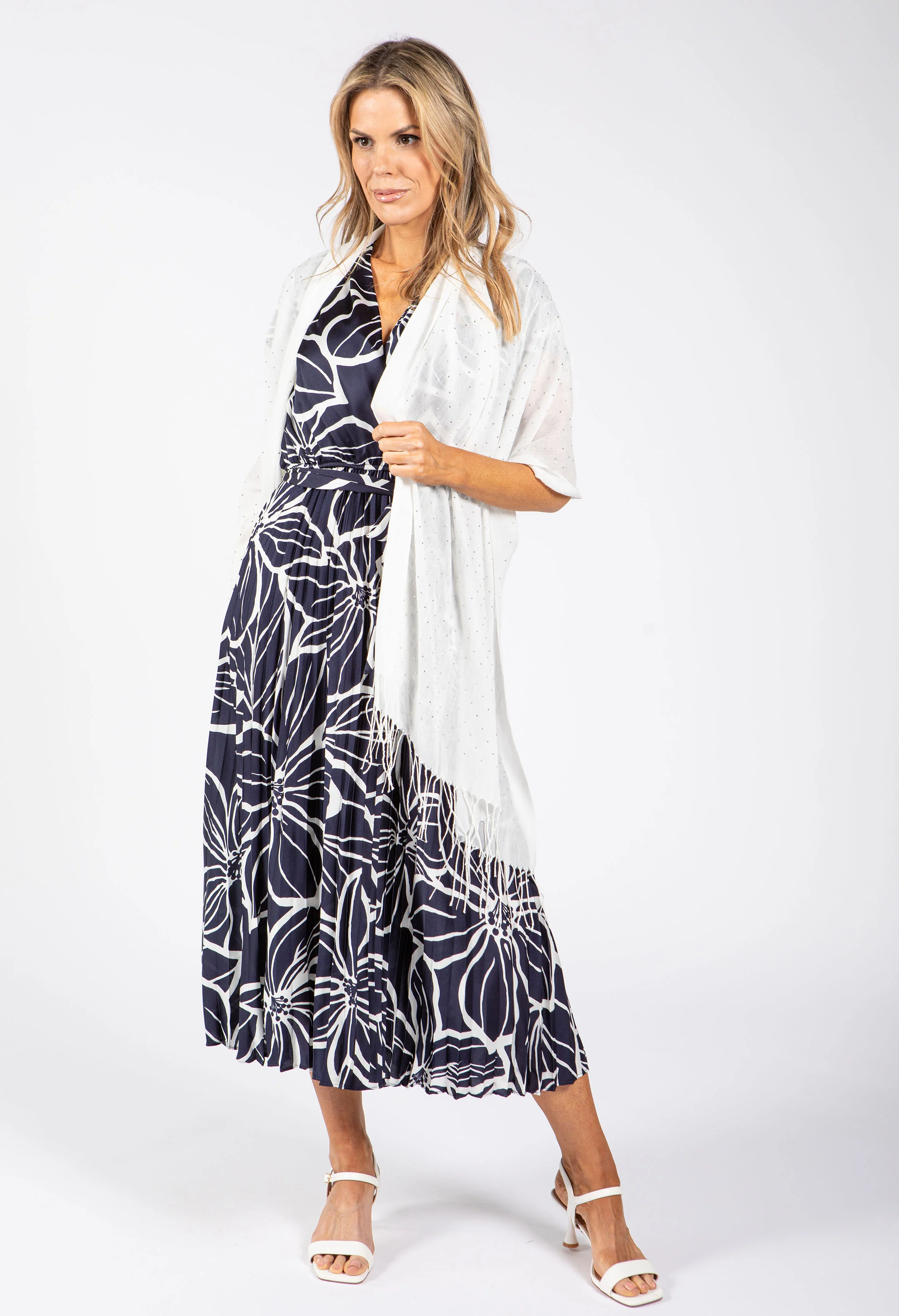 Plisse Pleated Wrap Midi Dress - Image 3