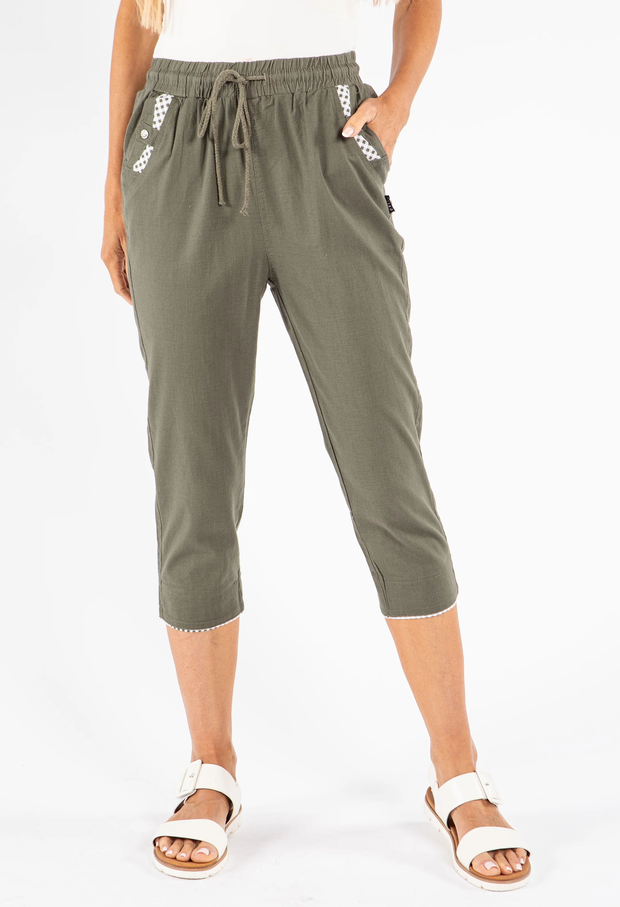 Pull-On Linen Capris - Image 2