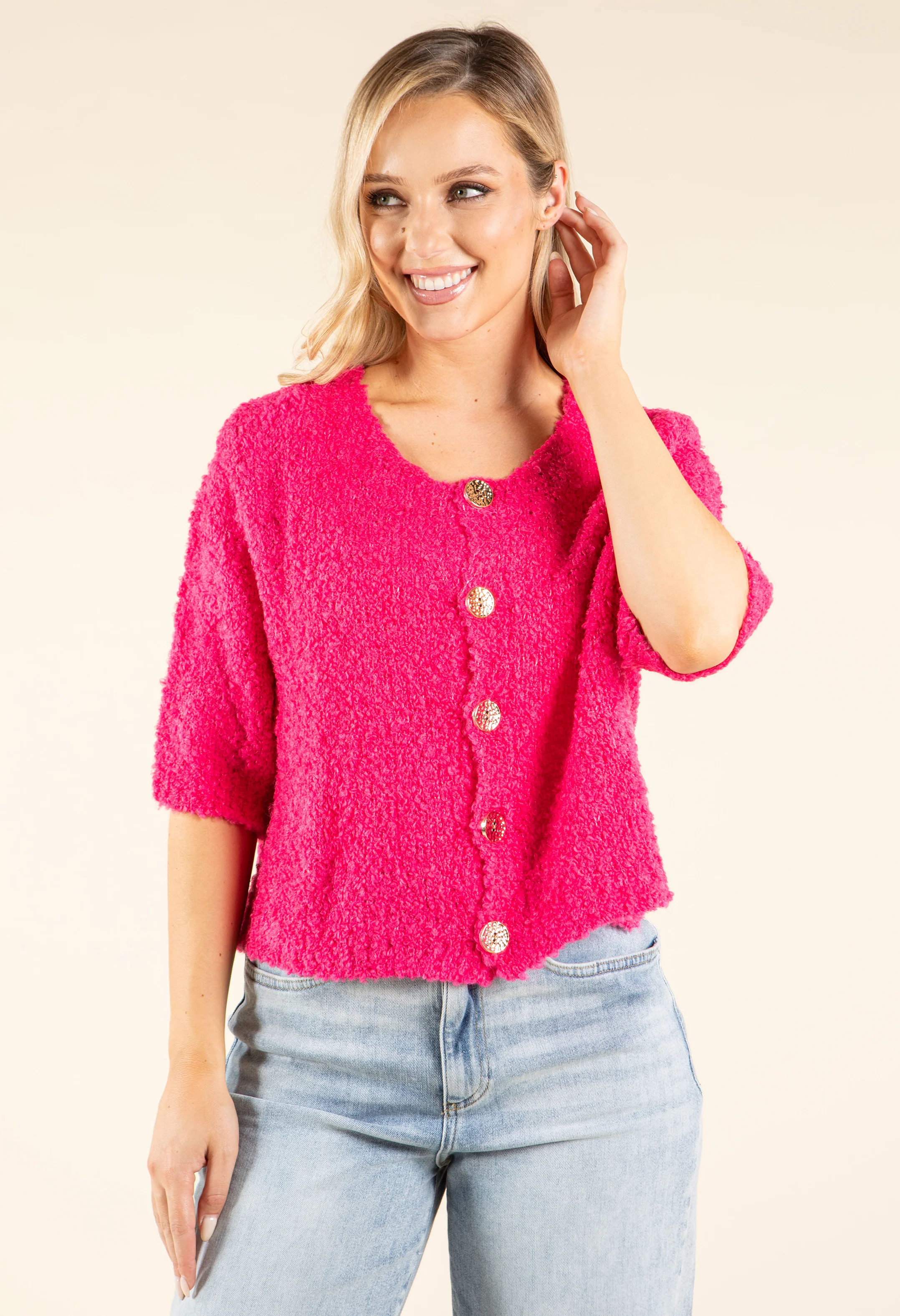 Round Neck Buttoned Knit - Image 18