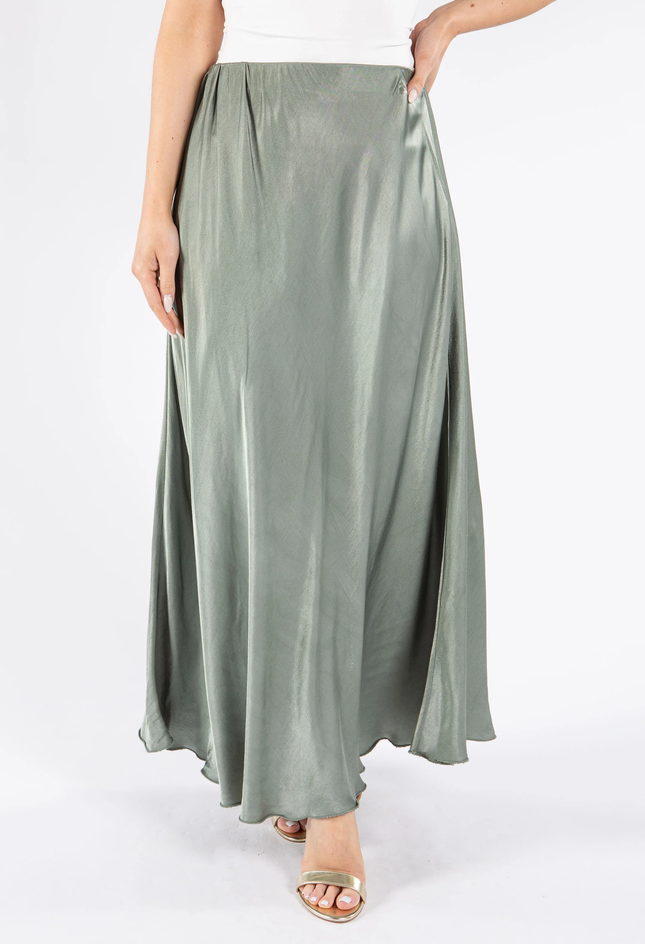 Satin Feel Maxi Skirt - Image 4